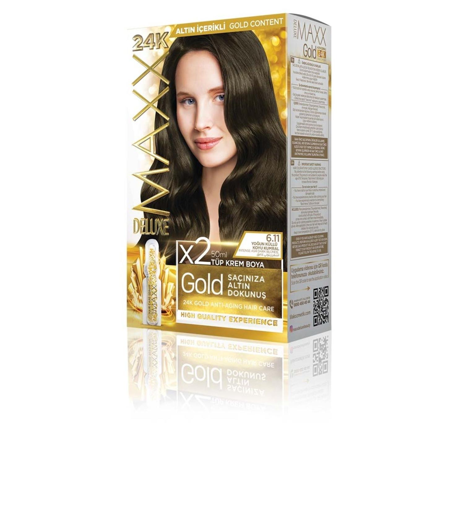 MAXX DELUXE Golden Series 24k Gold Content Tube Dye and Hair Care Serum (2X50 ML) - Buy Online on GoSupps.com