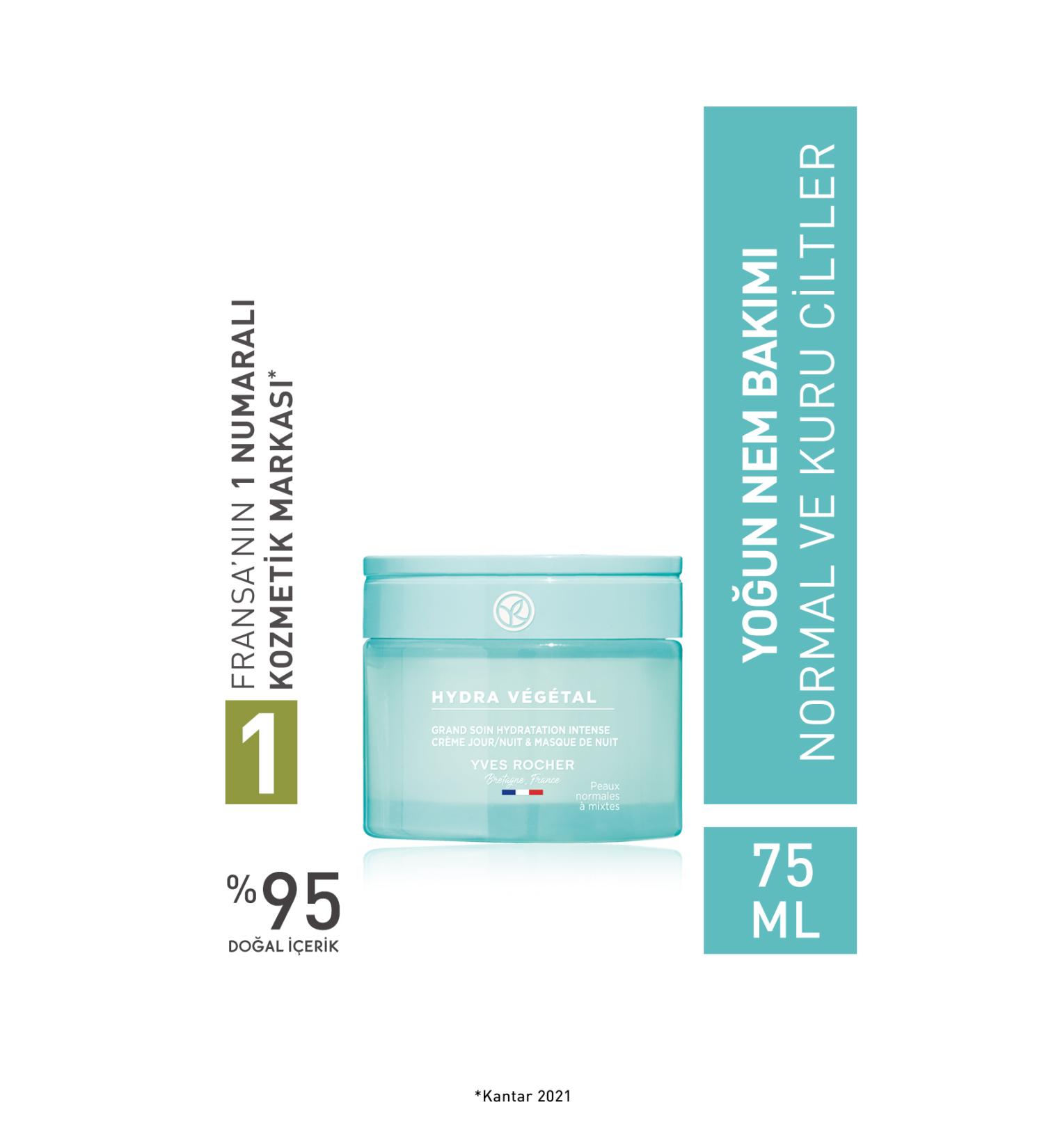 Yves Rocher Intensive Moisturizing Cream - Normal and Dry Skin / Hydra Vegetal-75 ml-93167 - Buy Online on GoSupps.com