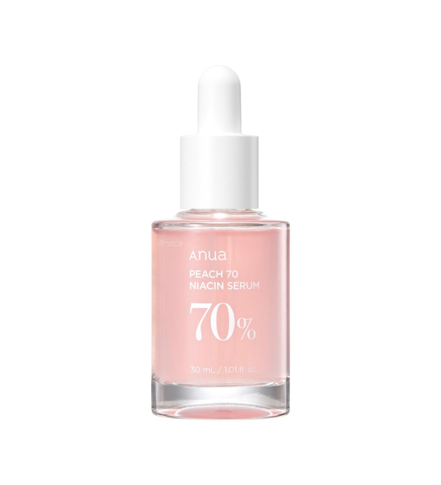 ANUA Peach 70% Niacinamide Serum Anti-Blemish Anti-Large Pores Brightening Peach Essence Serum 30ml - Buy Online on GoSupps.com