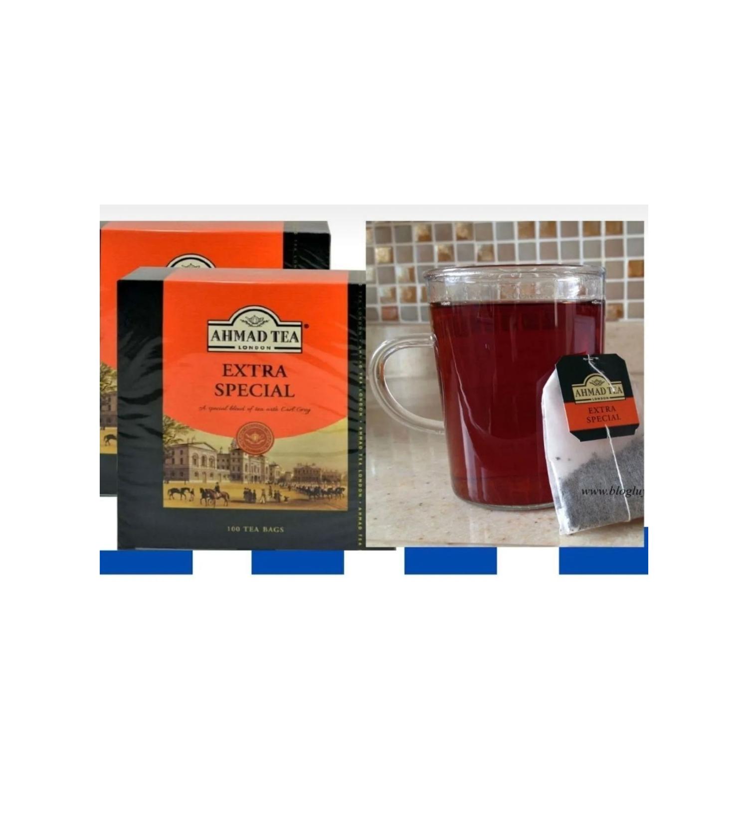Ahmadi Tea Extra Special Bergamot Flavored Glass Tea Bag Tea 100 Pieces