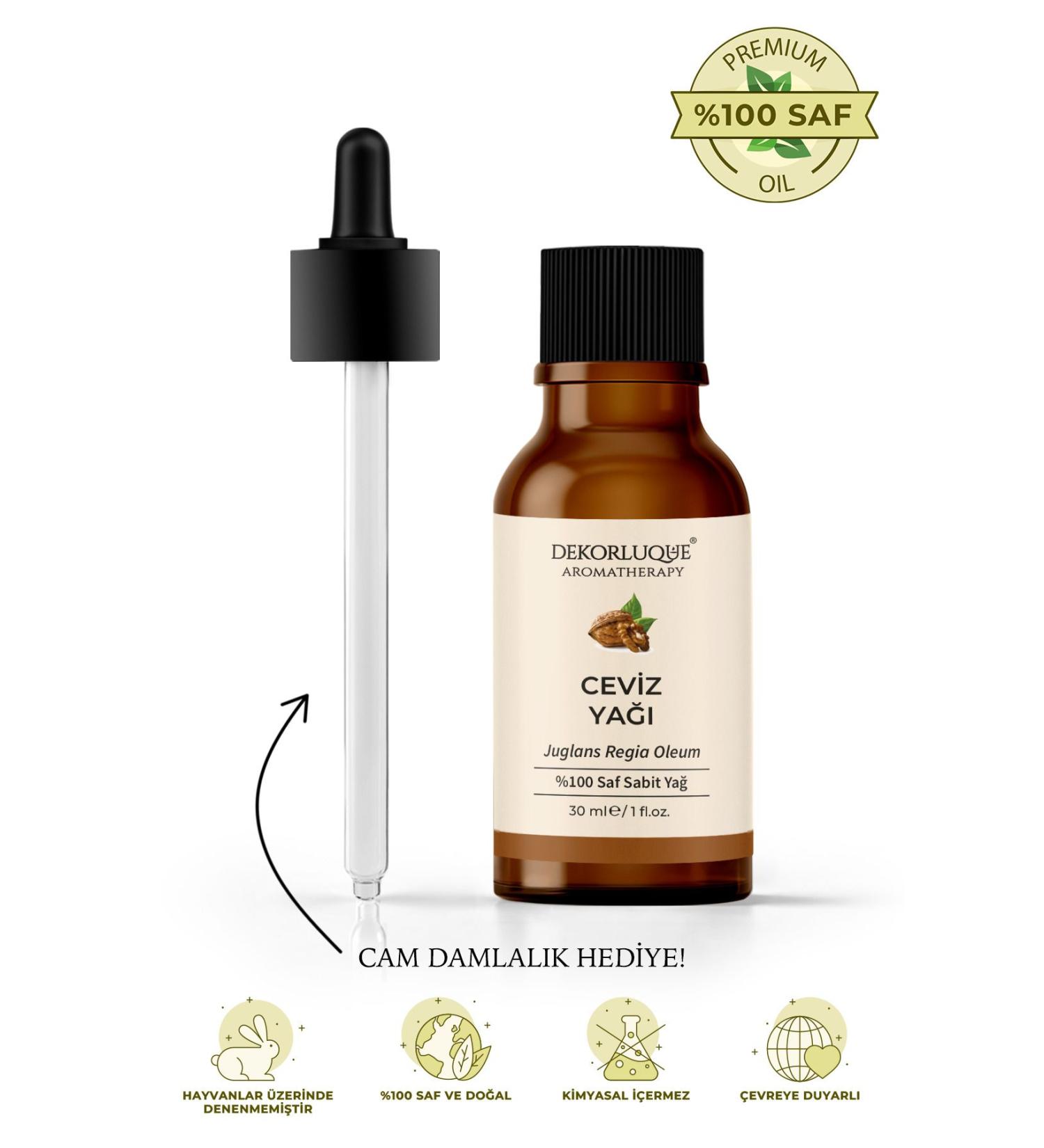 DEKORLUQUE Walnut Oil 0 Pure & Natural Cold Pressed Fixed Oil Skin Care Oil 30 ml