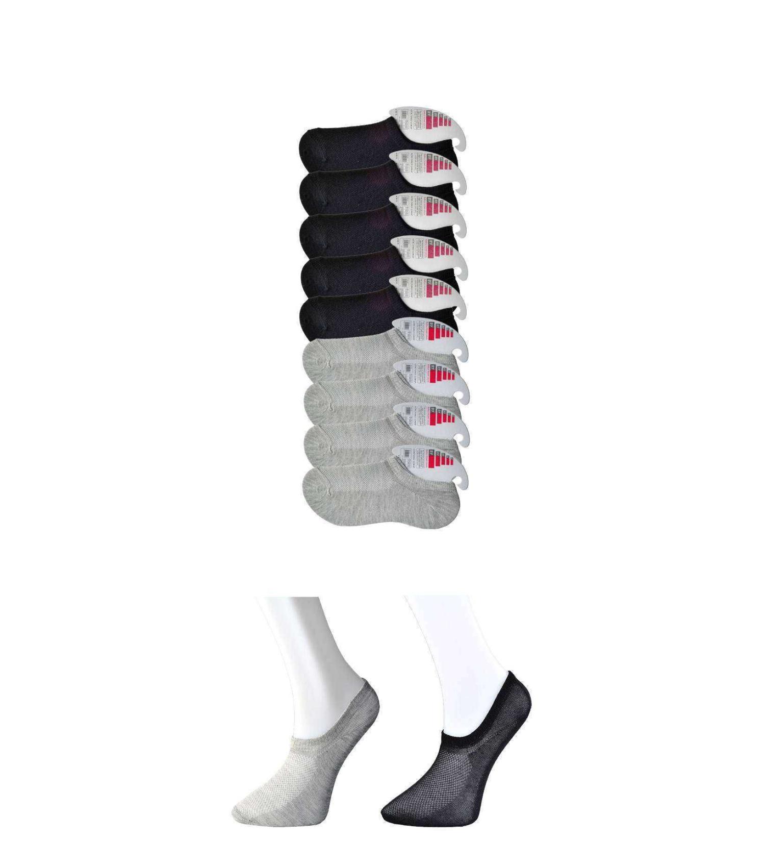 Skygo Black and Grey Women's Invisible Socks 9 pairs