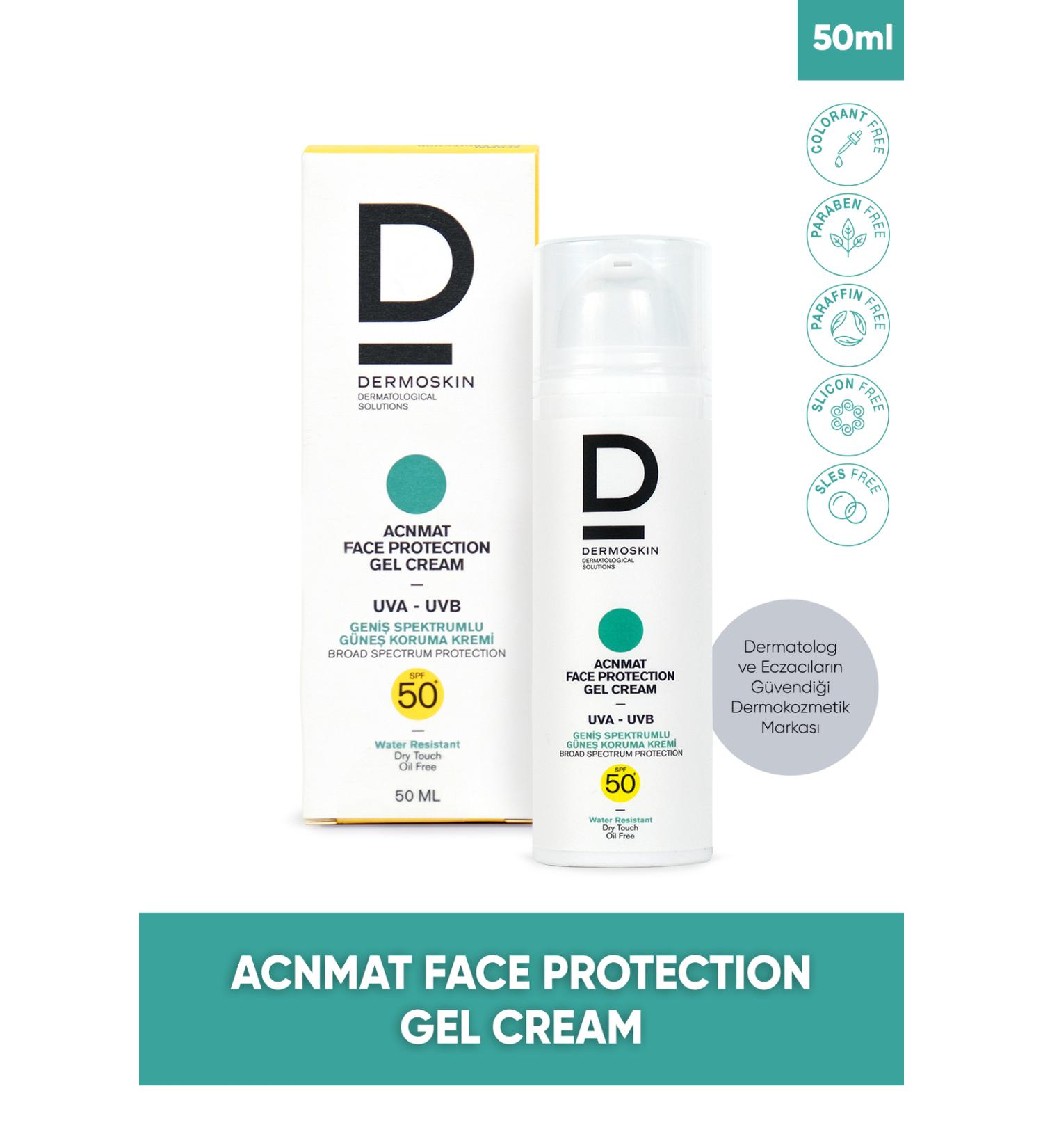 Dermoskin Acn Mat Face Protection Gel Spf 50 50 ml Sun Cream - Buy Online on GoSupps.com