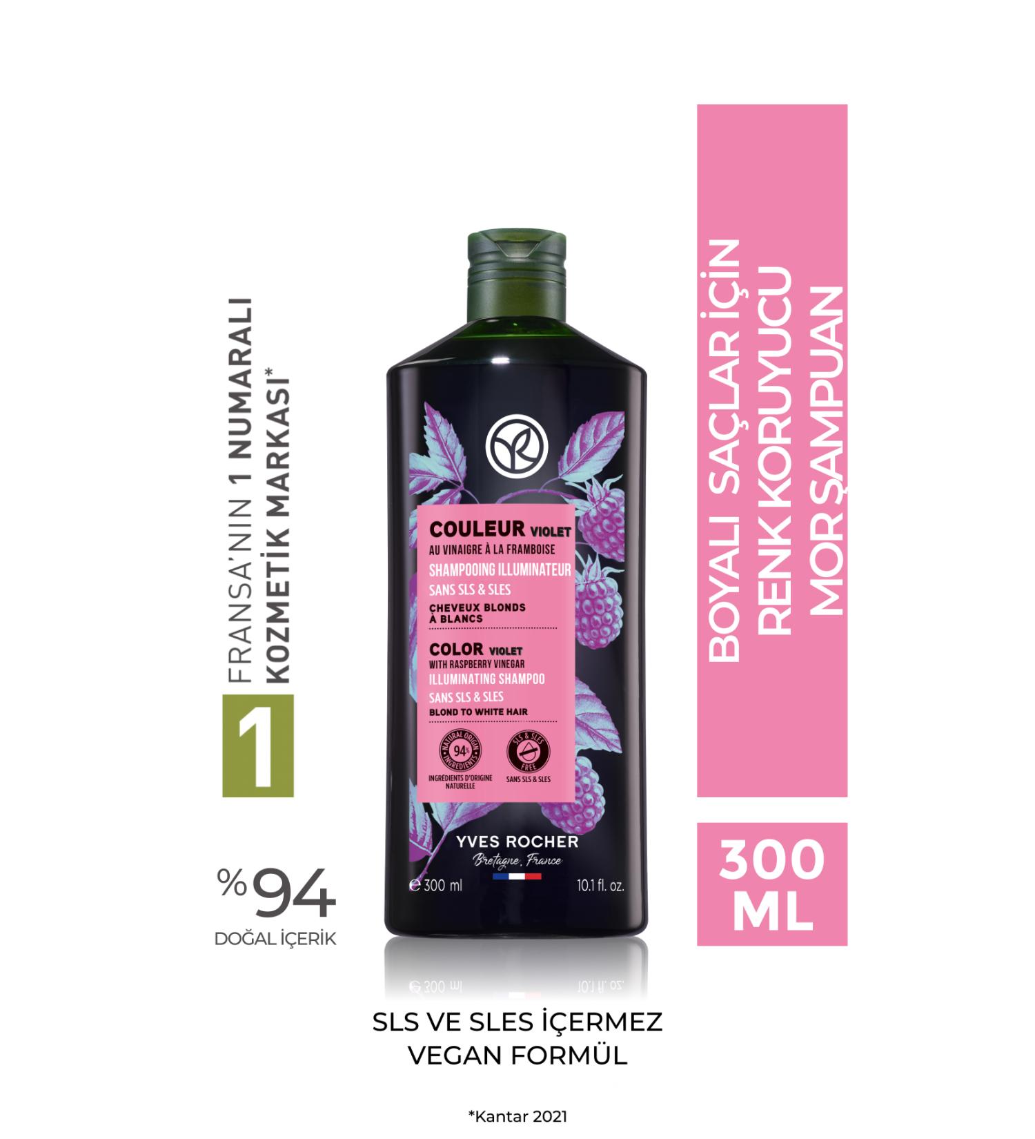 Yves Rocher Anti-Orange Purple Shampoo for Dyed Hair (Couleur) - Vegan-300 ml - Buy Online on GoSupps.com