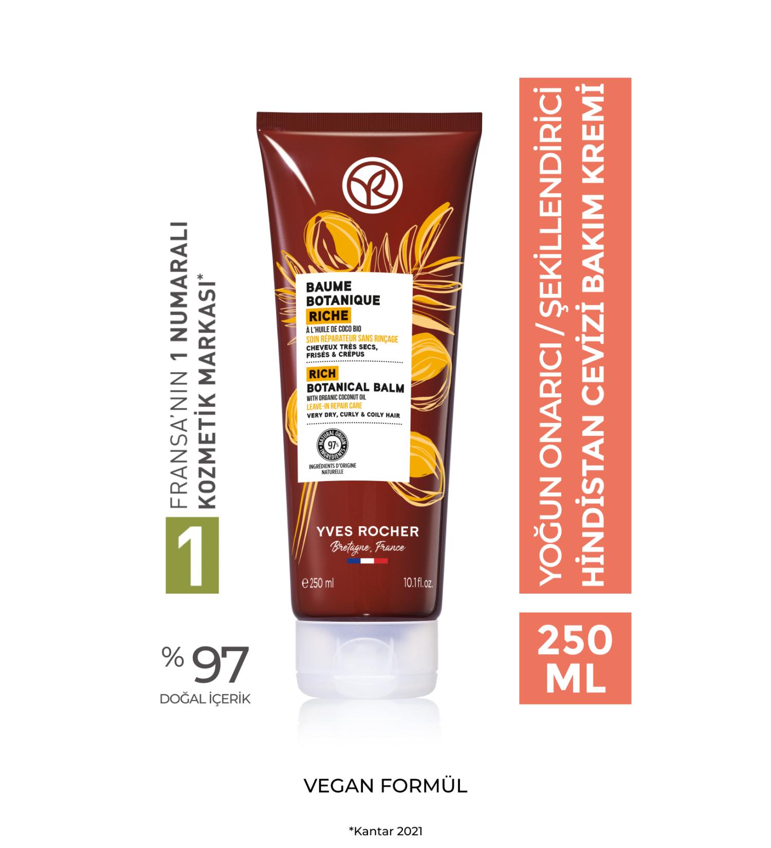 Yves Rocher Intensive Repair/Sculpting (Baume Botanique) Coconut Prebiotic Care Cream-Vegan-250 ml - Buy Online on GoSupps.com