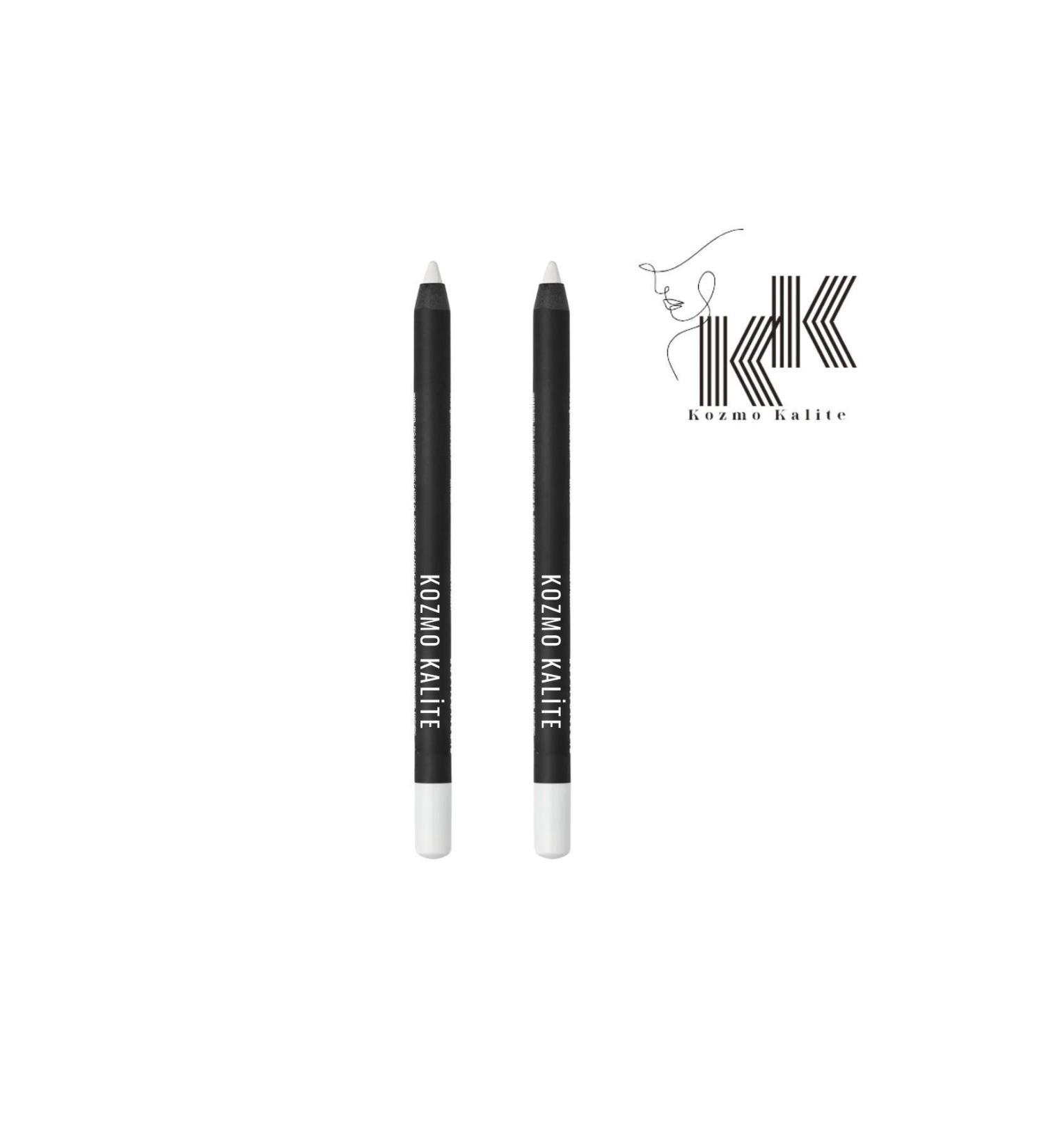 cosmokalite 2 Pieces White Color Waterproof Eye Makeup Pencil