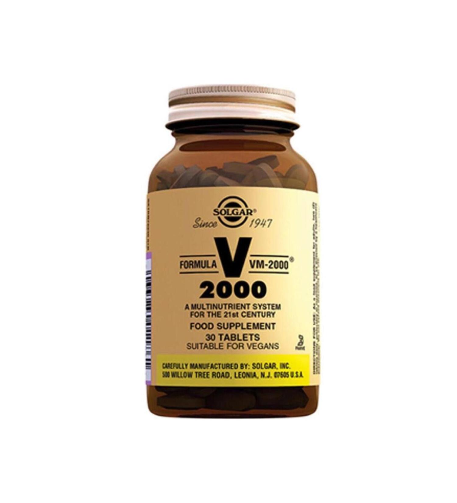 Solgar Formula Vm-2000 Multivitamin & Mineral Supplementary Food 30 Tablets