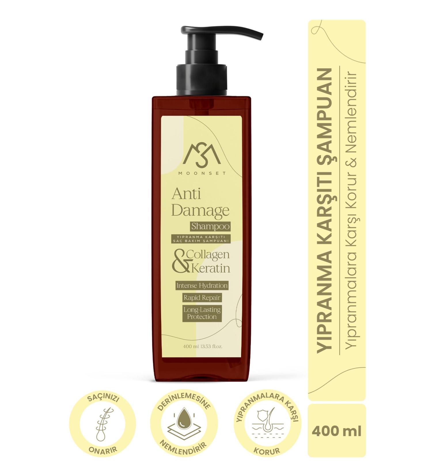 moonset Anti-Fray Hair Care Shampoo 400 ml - Buy Online on GoSupps.com