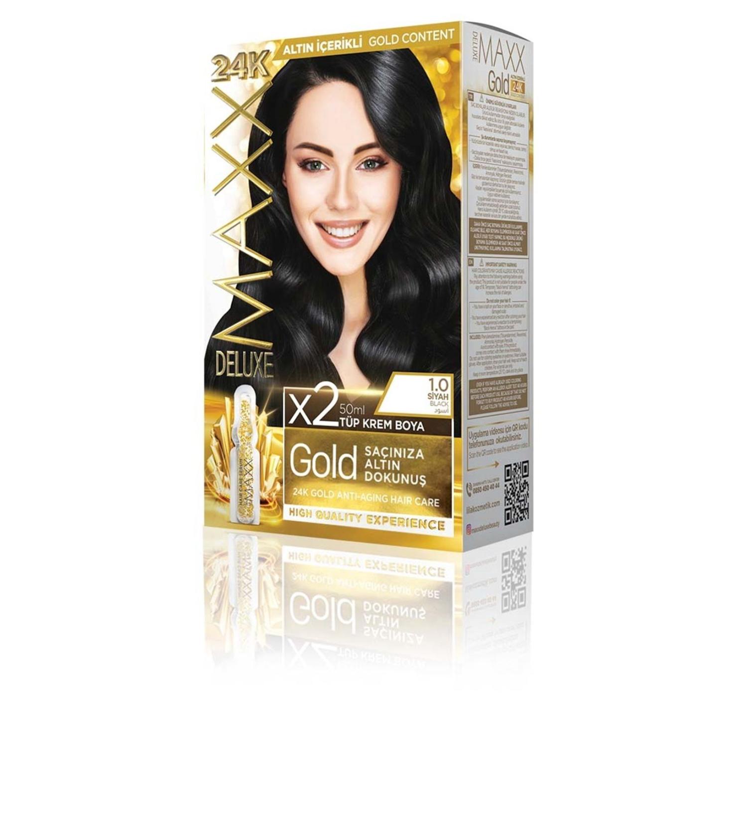 MAXX DELUXE Golden Series 24k Gold Content Tube Dye and Hair Care Serum (2X50 ML) - Buy Online on GoSupps.com