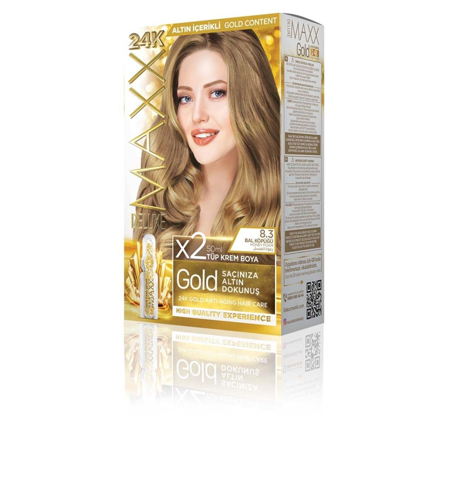 MAXX DELUXE Golden Series 24k Gold Content Tube Dye and Hair Care Serum (2X50 ML) - Buy Online on GoSupps.com