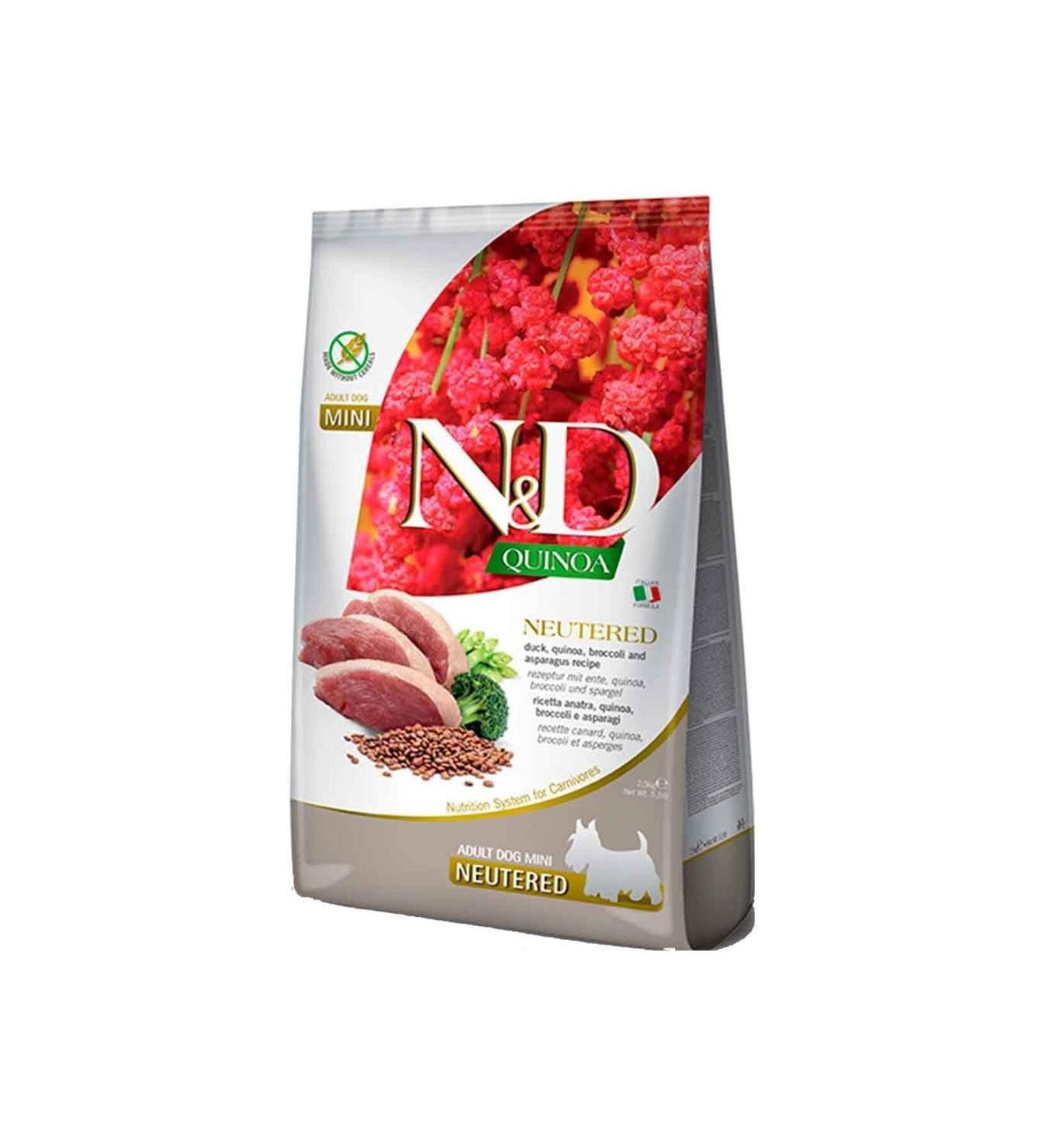 N & D Quinoa Sterilized Dog Food Mini Duck Meat Quinoa Broccoli 2.5 Kg