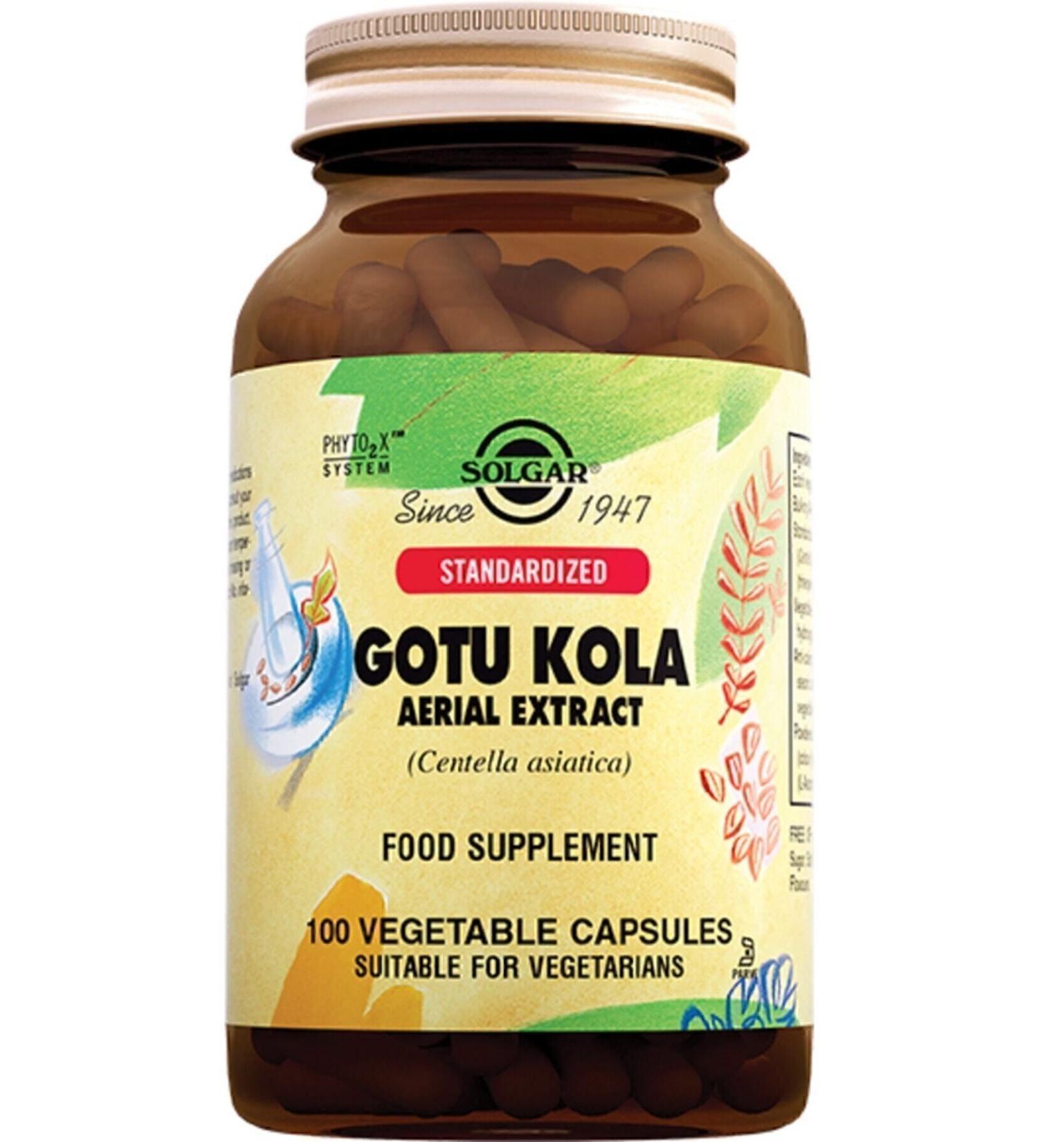 Solgar Gotu Kola Aerial Extract 100 Capsules (gotu Cola) - Buy Online on GoSupps.com