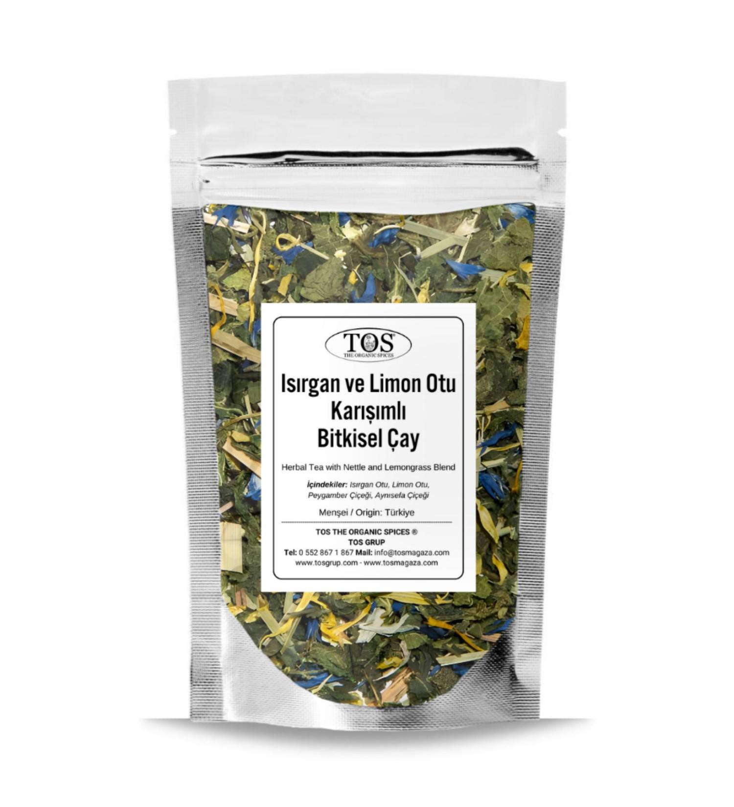 TOS The Organic Spices Nettle and Lemongrass Herbal Tea 250 gr (1st Quality) Nettle and Lemongrass Herbal Tea