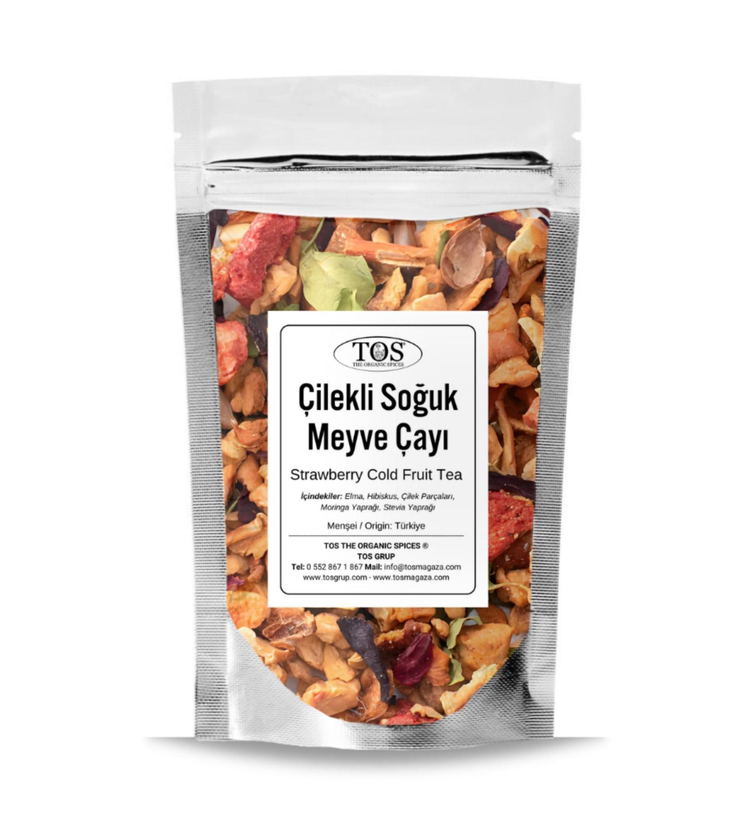 TOS The Organic Spices Strawberry Iced Fruit Tea 100 gr (1st Quality)