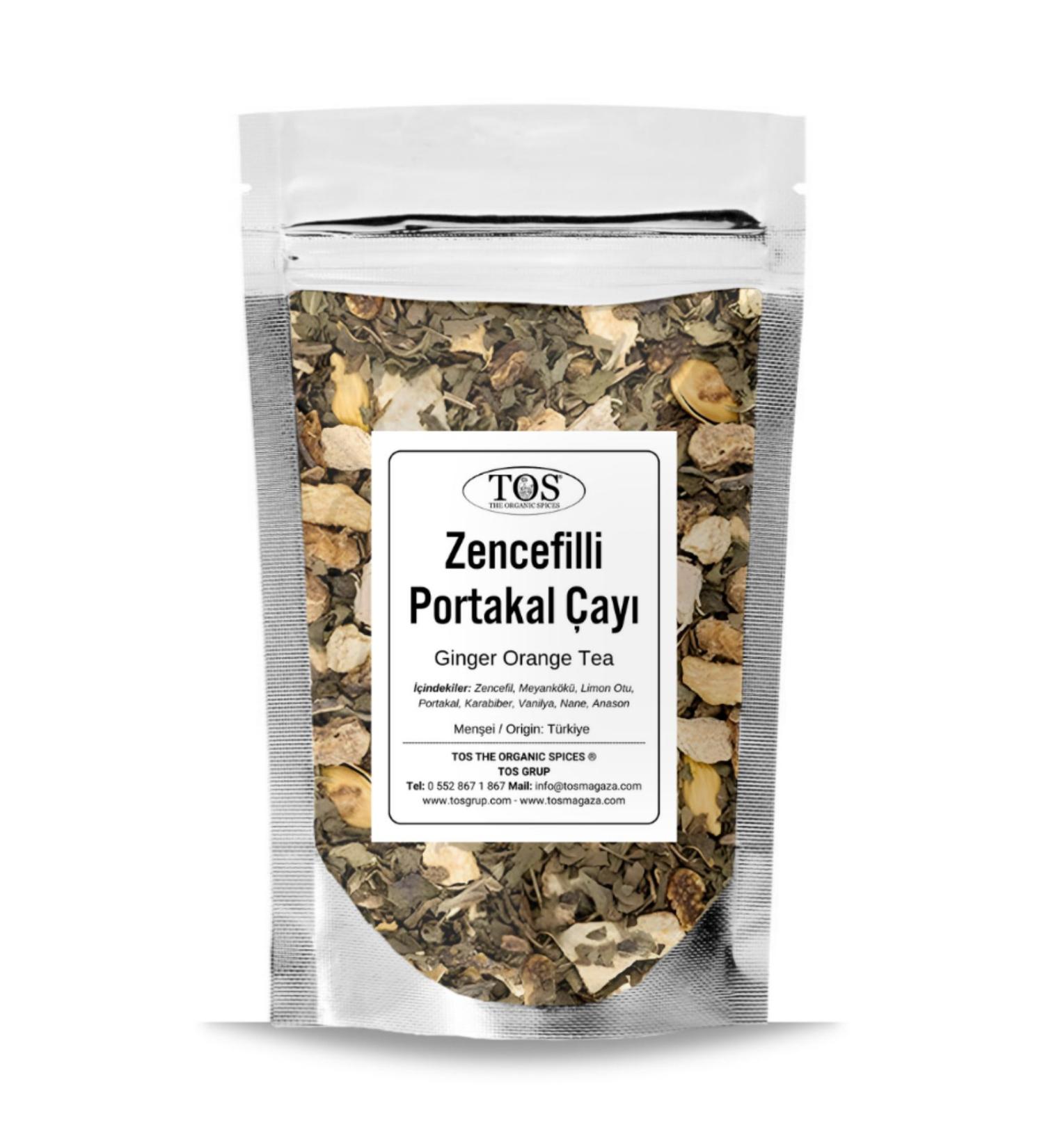 TOS The Organic Spices Ginger Orange Tea 100 gr (1st Quality) Ginger Orange Tea