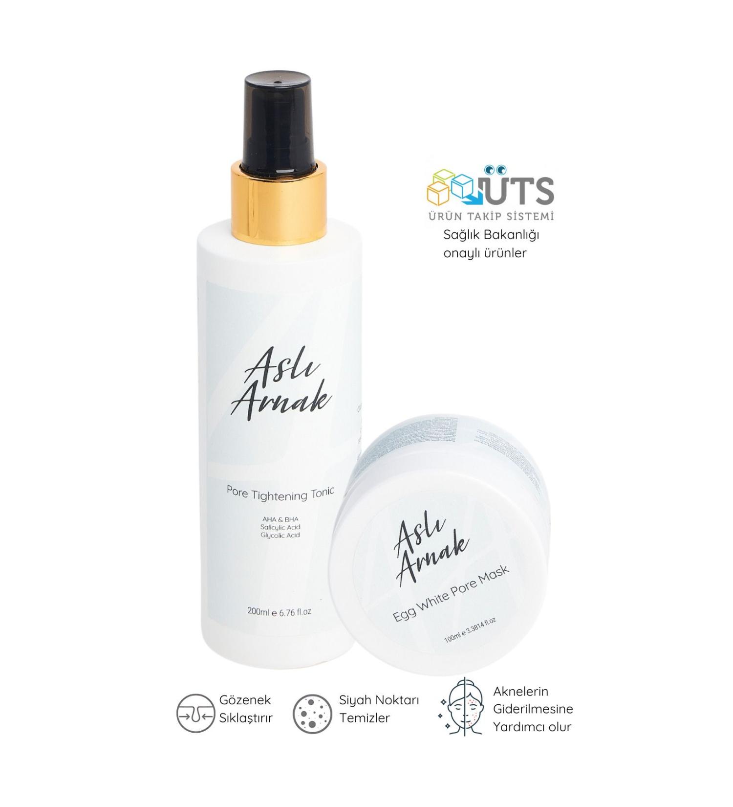 Asl Arnak Egg White Mask (100 ml) & Brightening Pore Tightening and Skin Tone Equalizing Tonic