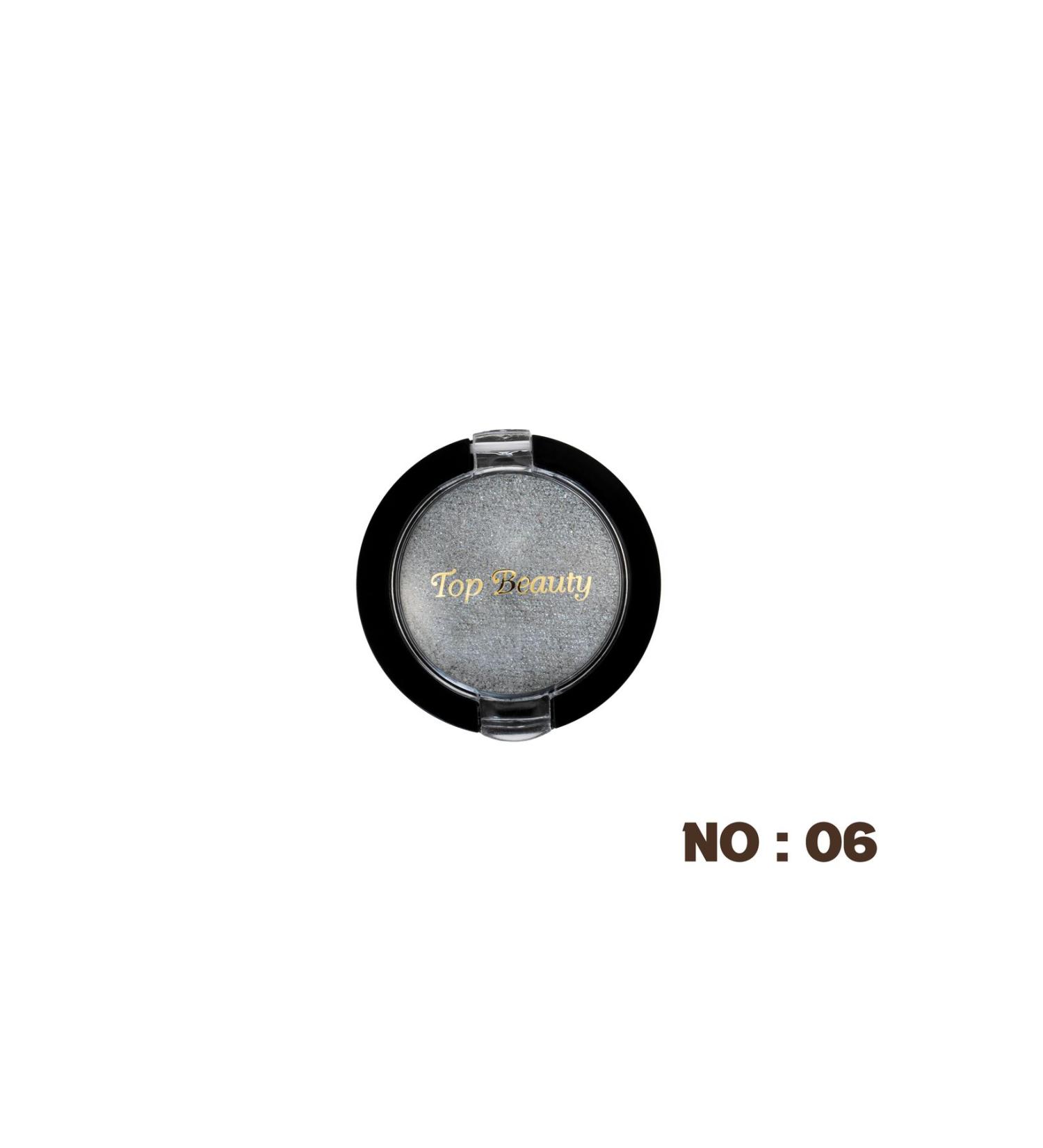 Top beauty Eye Makeup Shadow Single Shimmery and Shiny Long Lasting Dark Silver-Eyeshadow No:06