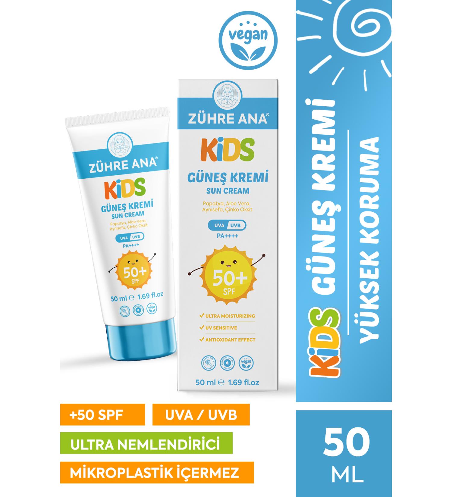 Z hre Ana Kids Children's Sun Cream Spf 50+ UVA UVB Anti-Stain High Protection + Vitamin E 50 Ml - Buy Online on GoSupps.com