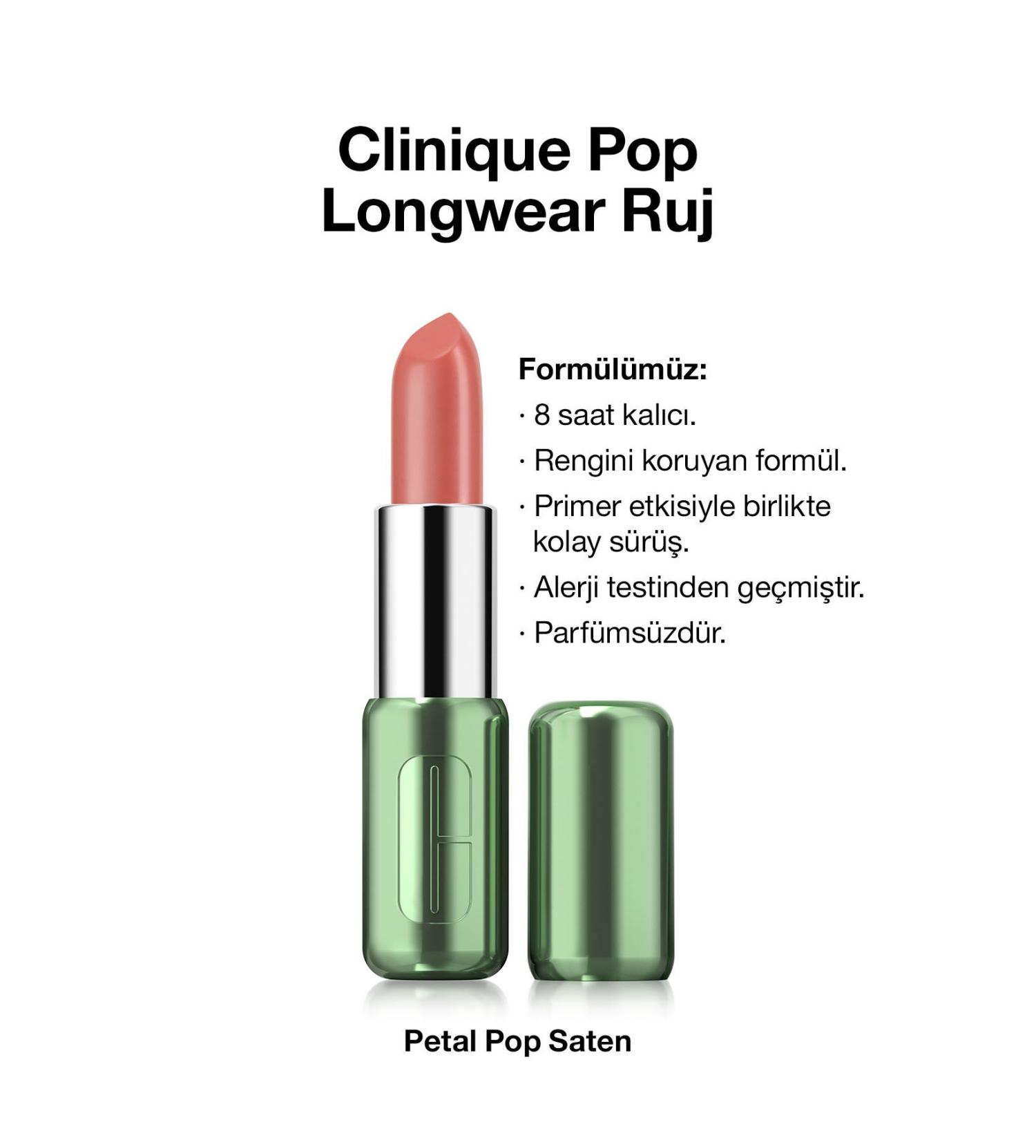 Clinique Pop Longwear Lipstick - Color Petal Pop - Satin Finish - Buy Online on GoSupps.com