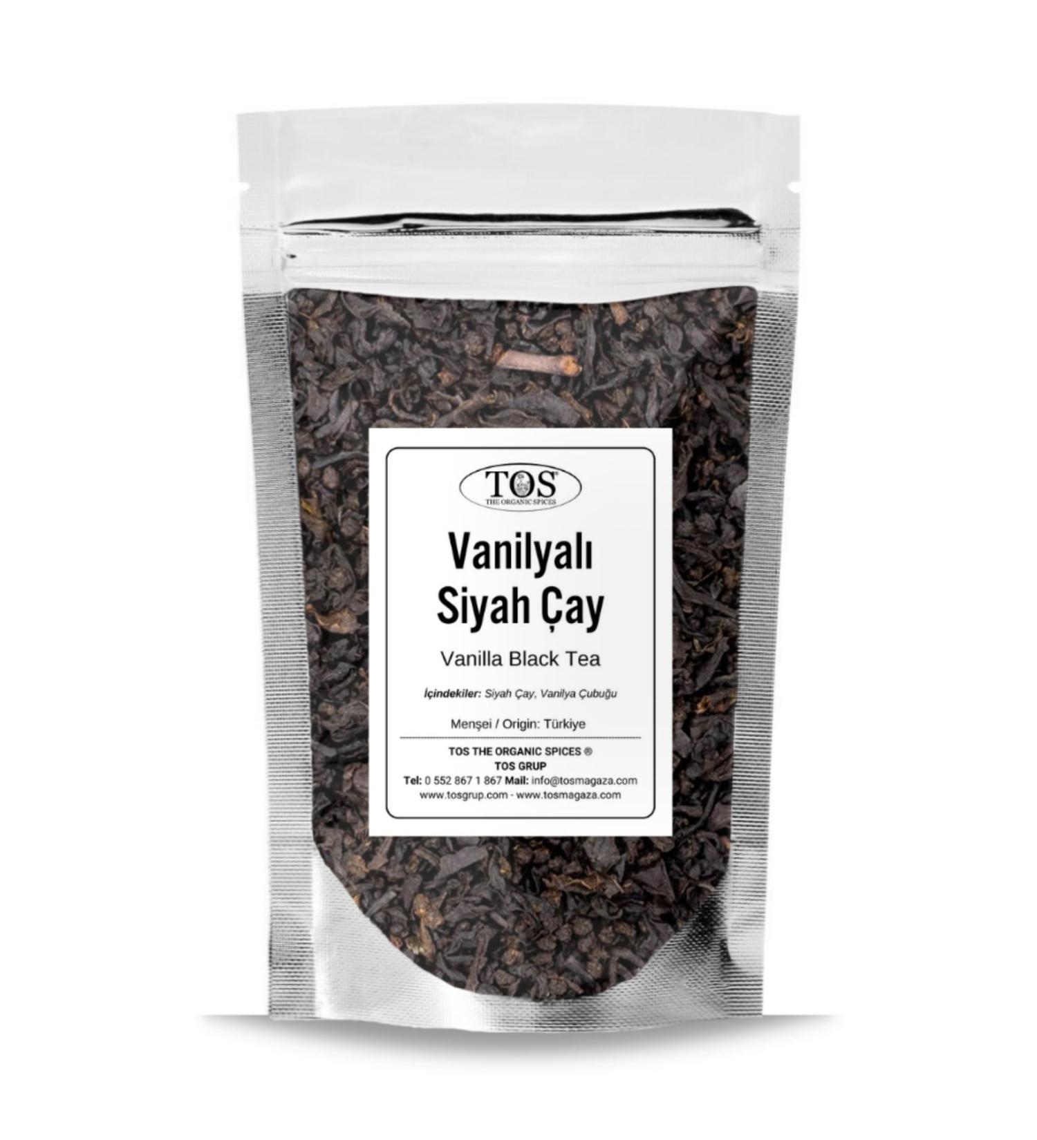 TOS The Organic Spices Vanilla Black Tea 250 gr (1st Quality) Vanilla Black Tea
