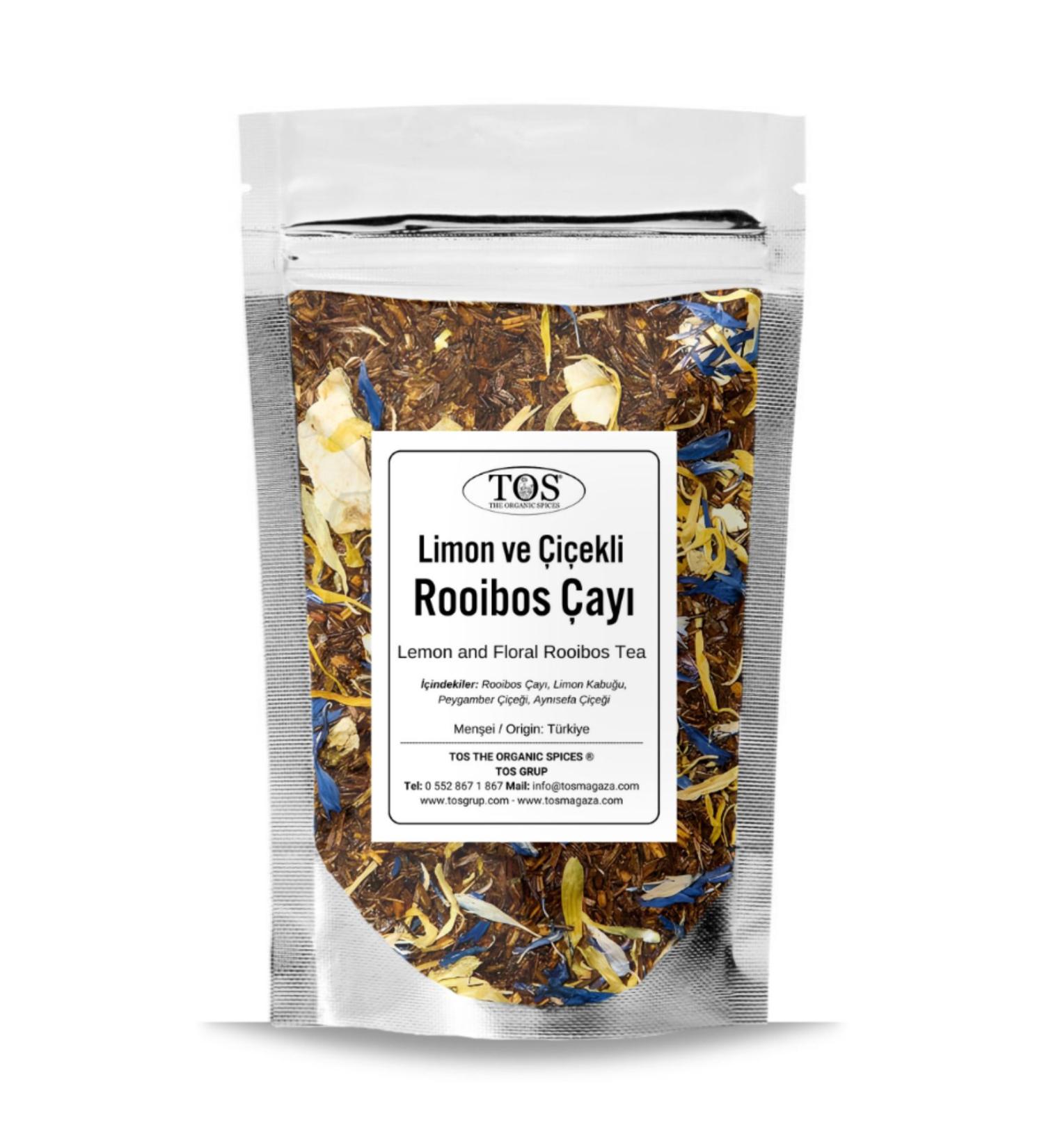 TOS The Organic Spices Lemon and Floral Rooibos Tea 250 gr (1st Quality)