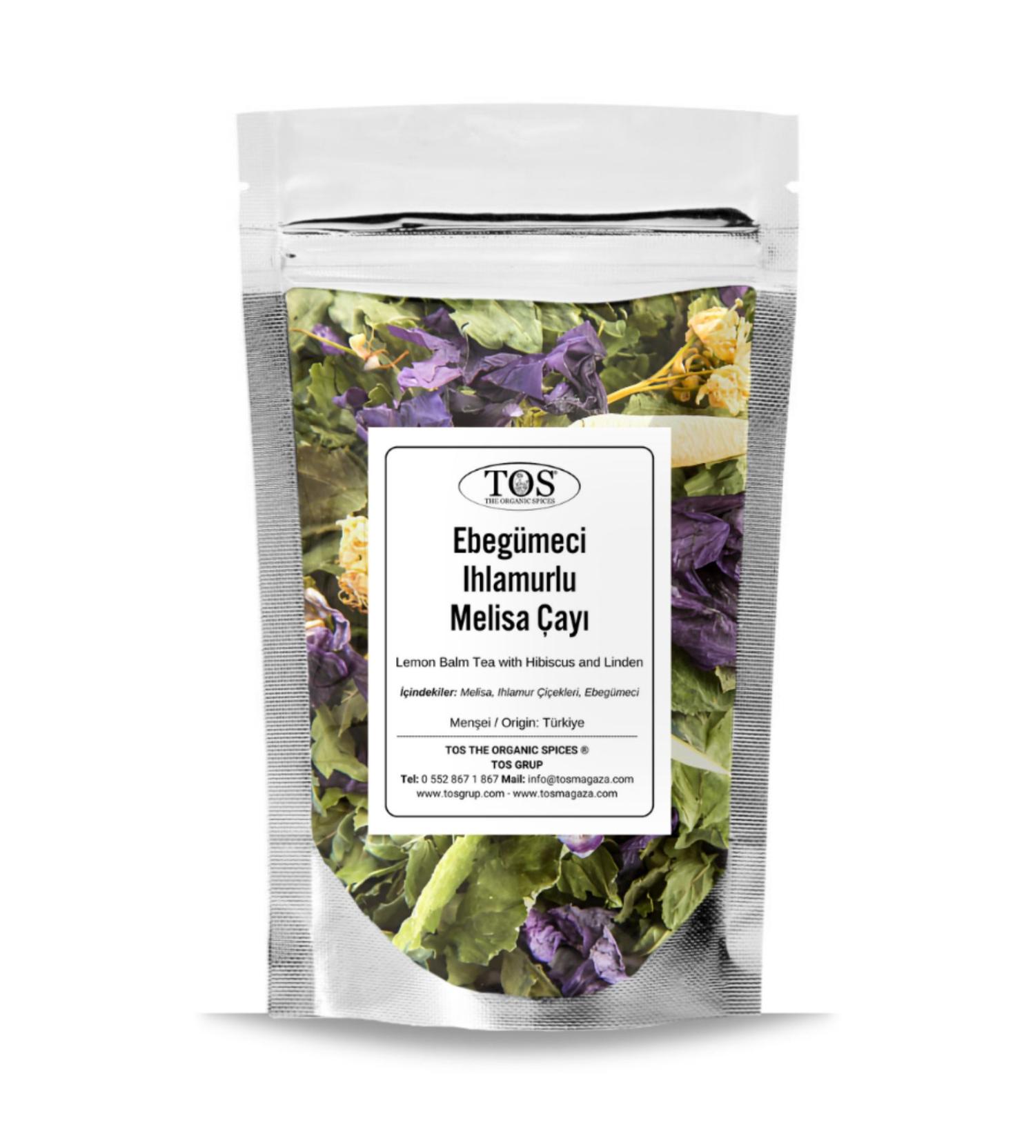 TOS The Organic Spices Mallow and Linden Lemon Balm Tea 100 gr (1st Quality)