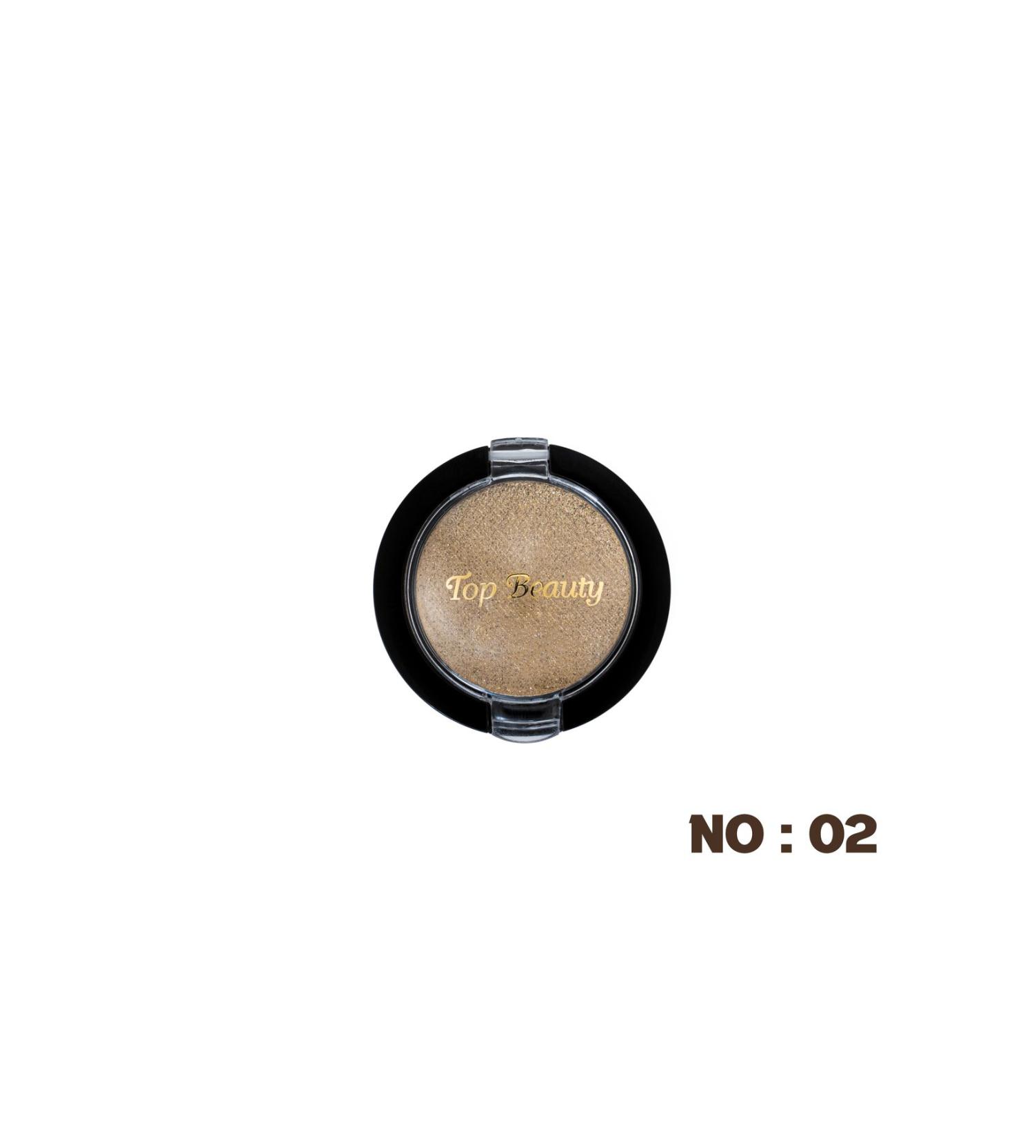 Top beauty Eye Makeup Shadow Single Shimmery and Bright Long-Lasting Dark Beige Eyeshadow No:02