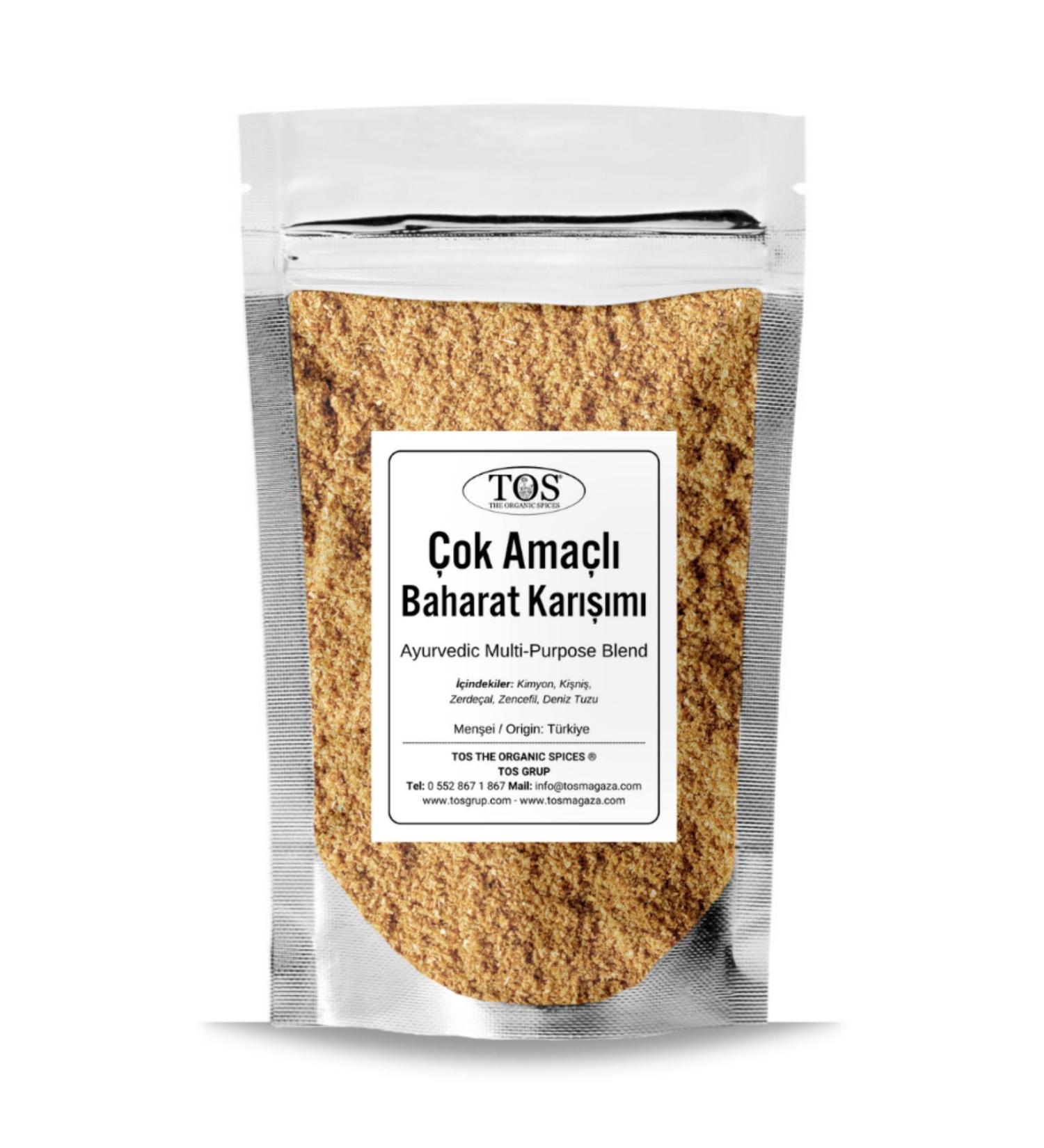 TOS The Organic Spices Ayurvedic Multi-Purpose Mix 500 gr (1st Quality) For All Aspects of the Kitchen