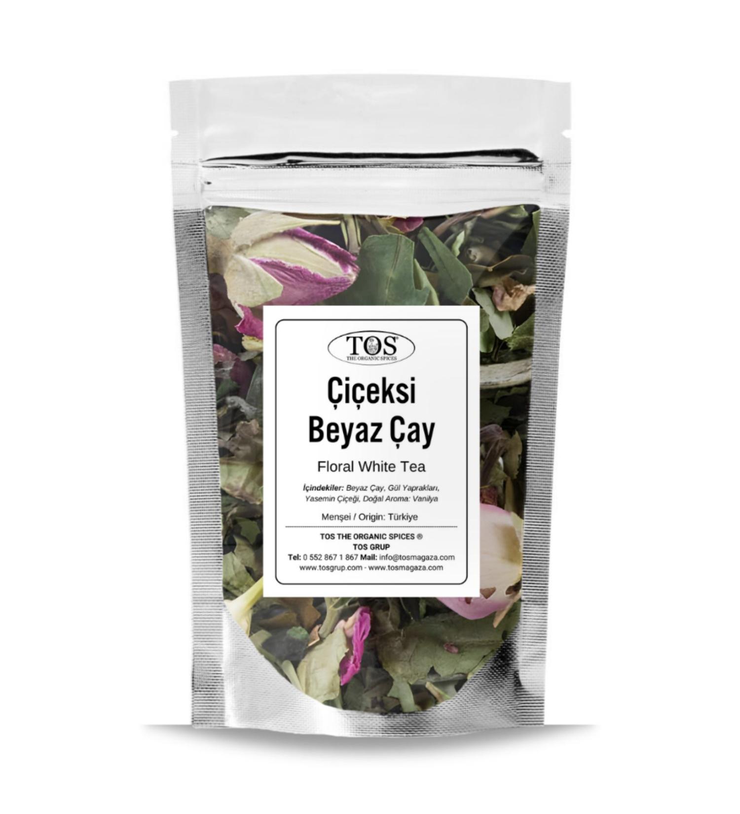 TOS The Organic Spices Floral White Tea 250 gr (1st Quality) Floral White Tea