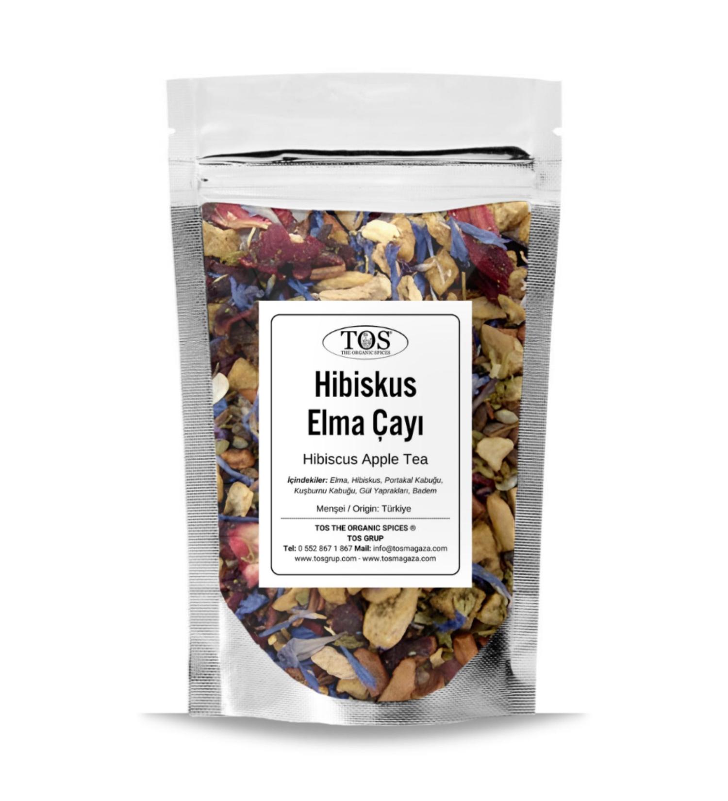TOS The Organic Spices Hibiscus Apple Tea 250 gr (1st Quality) Hibiscus Apple Tea