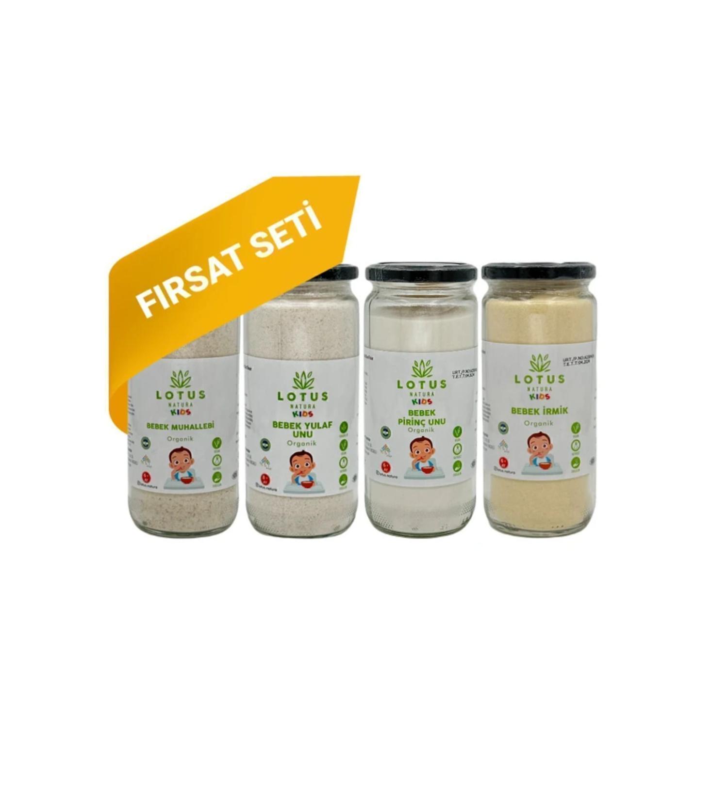 Lotus Natura Organic Certified Supplementary Food Set +6 Months (Oatmeal-Rice Flour-Semolina-Pustard) - Buy Online on GoSupps.com