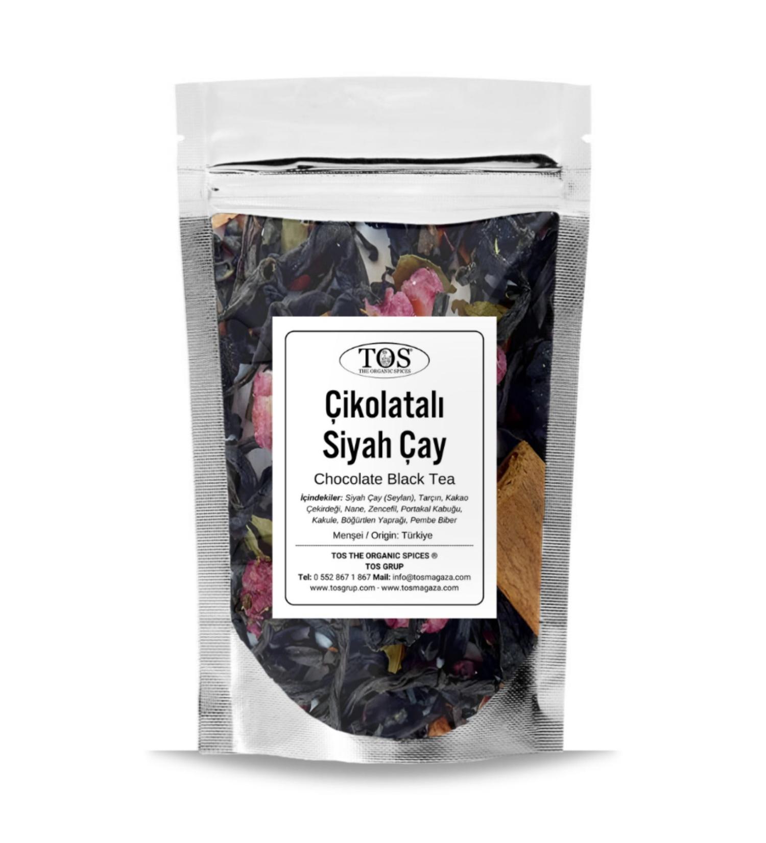 TOS The Organic Spices Chocolate Black Tea 250 gr (1st Quality) Chocolate Black Tea