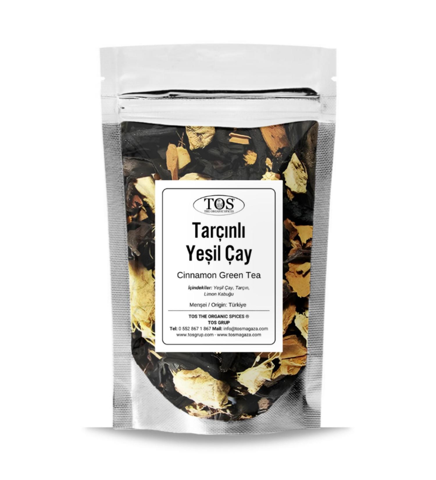 TOS The Organic Spices Cinnamon Green Tea 250 gr (1st Quality) Cinnamon Green Tea