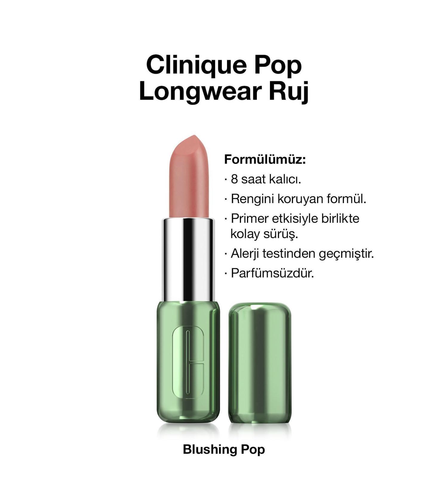 Clinique Pop Longwear Lipstick - Color: Blushing Pop - Matte Finish - Buy Online on GoSupps.com