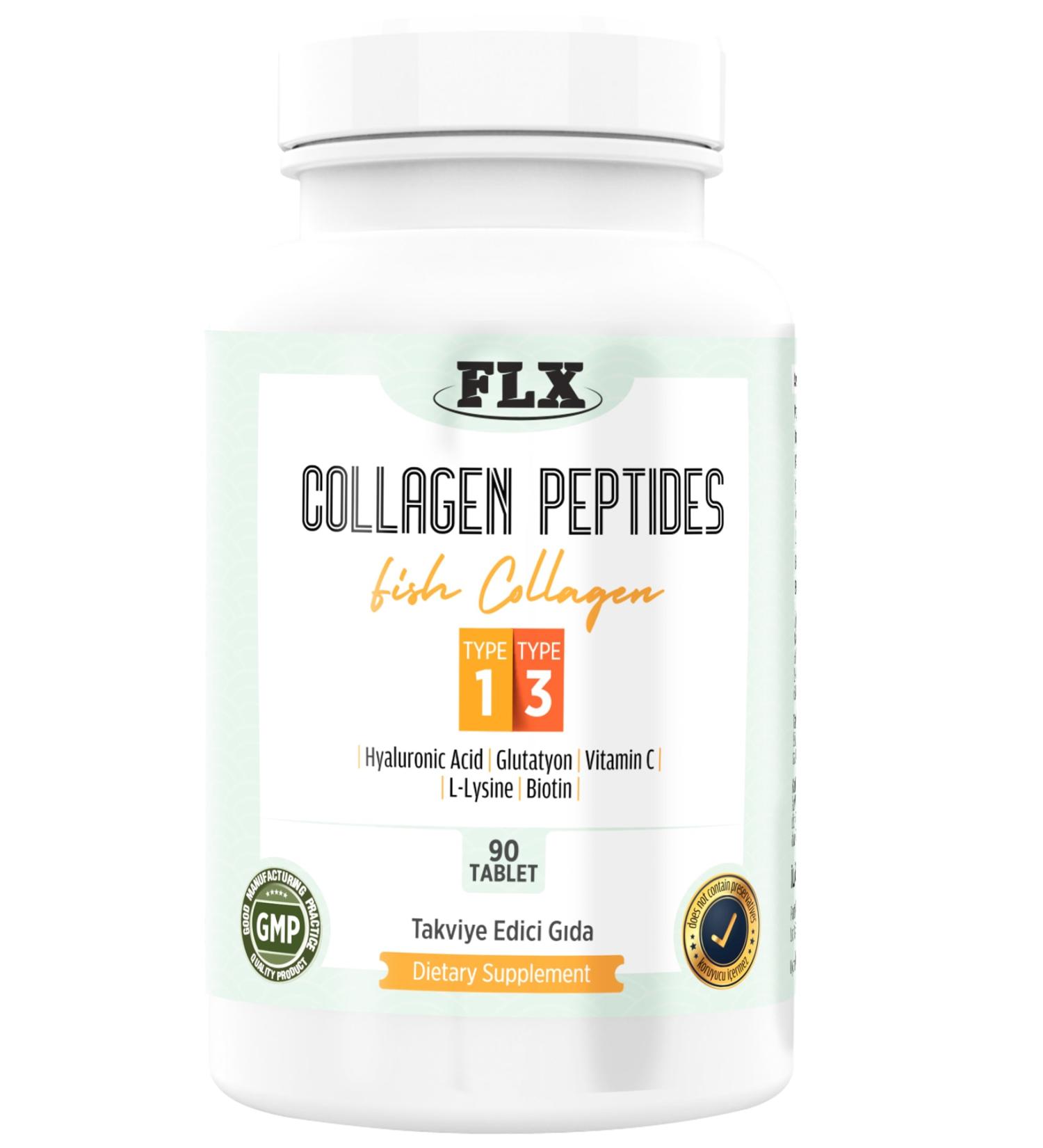 FLX Fish Collagen Type 1 Type 3 Fish Collagen 90 Tablets