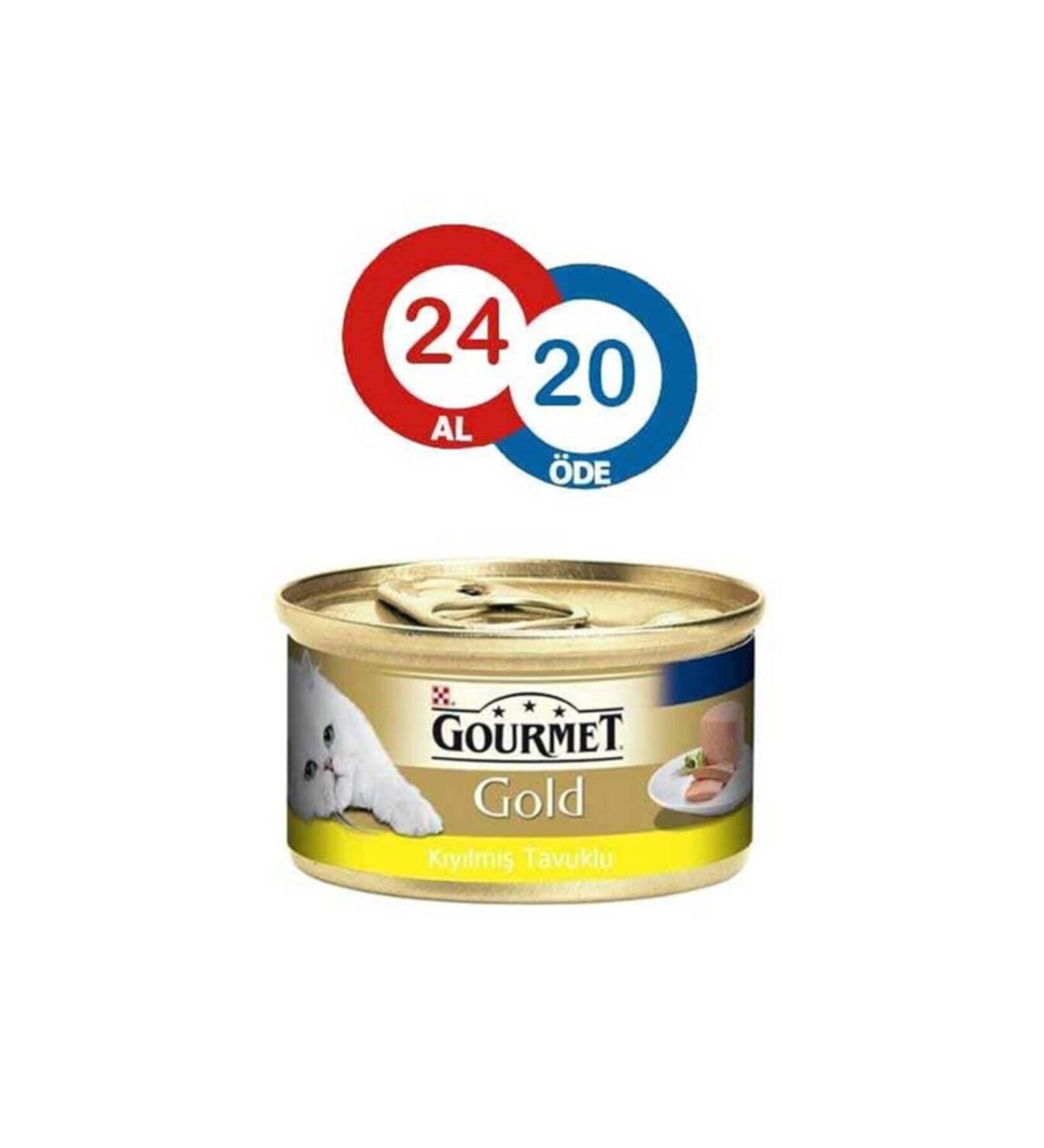 Gourmet Gold Canned Cat Food with Minced Chicken 85 Gr 24 Pieces