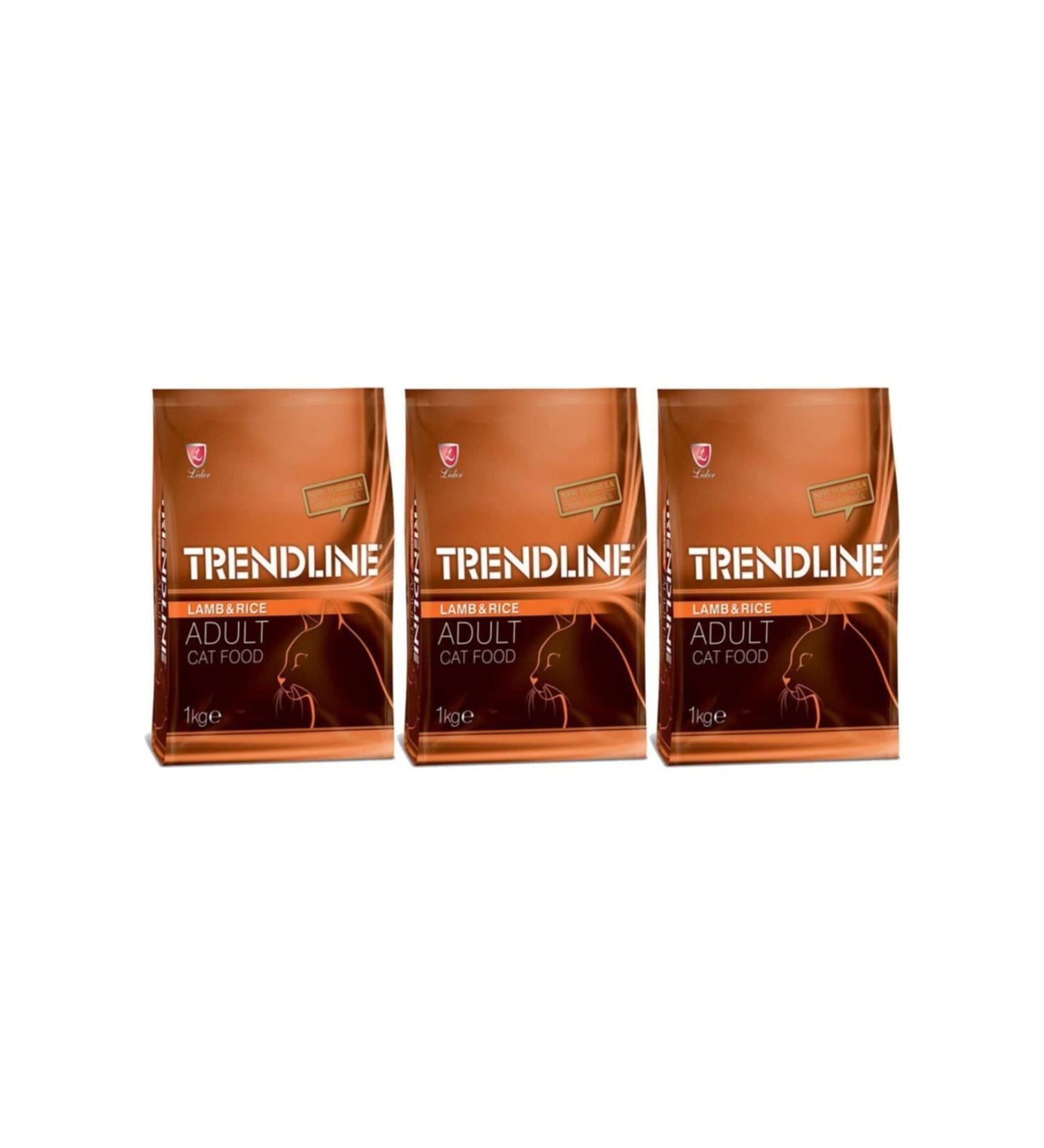 Trendline Adult Cat Food Lamb&Rice 1 Kg * 3 Packs