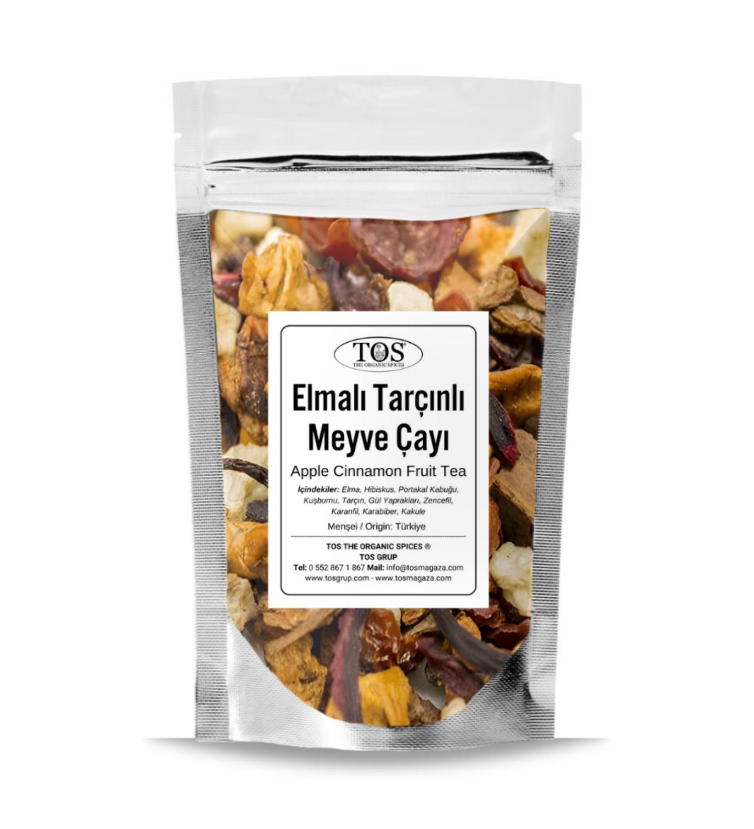 TOS The Organic Spices Apple Cinnamon Fruit Tea 250 gr (1st Quality) Apple Cinnamon Fruit Tea