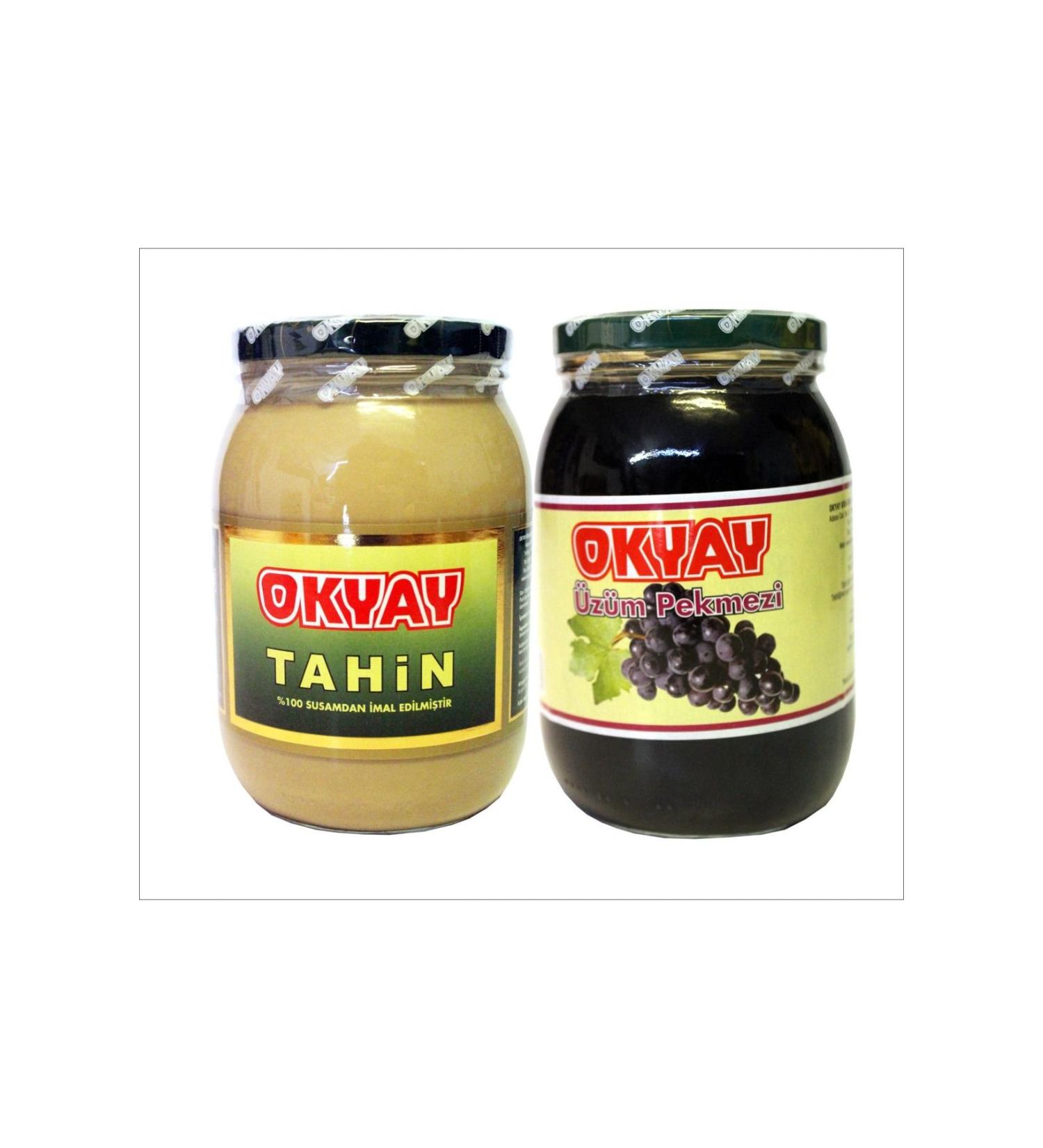 Okyay 1900 gr. tahini & 1900 gr. molasses advantageous package