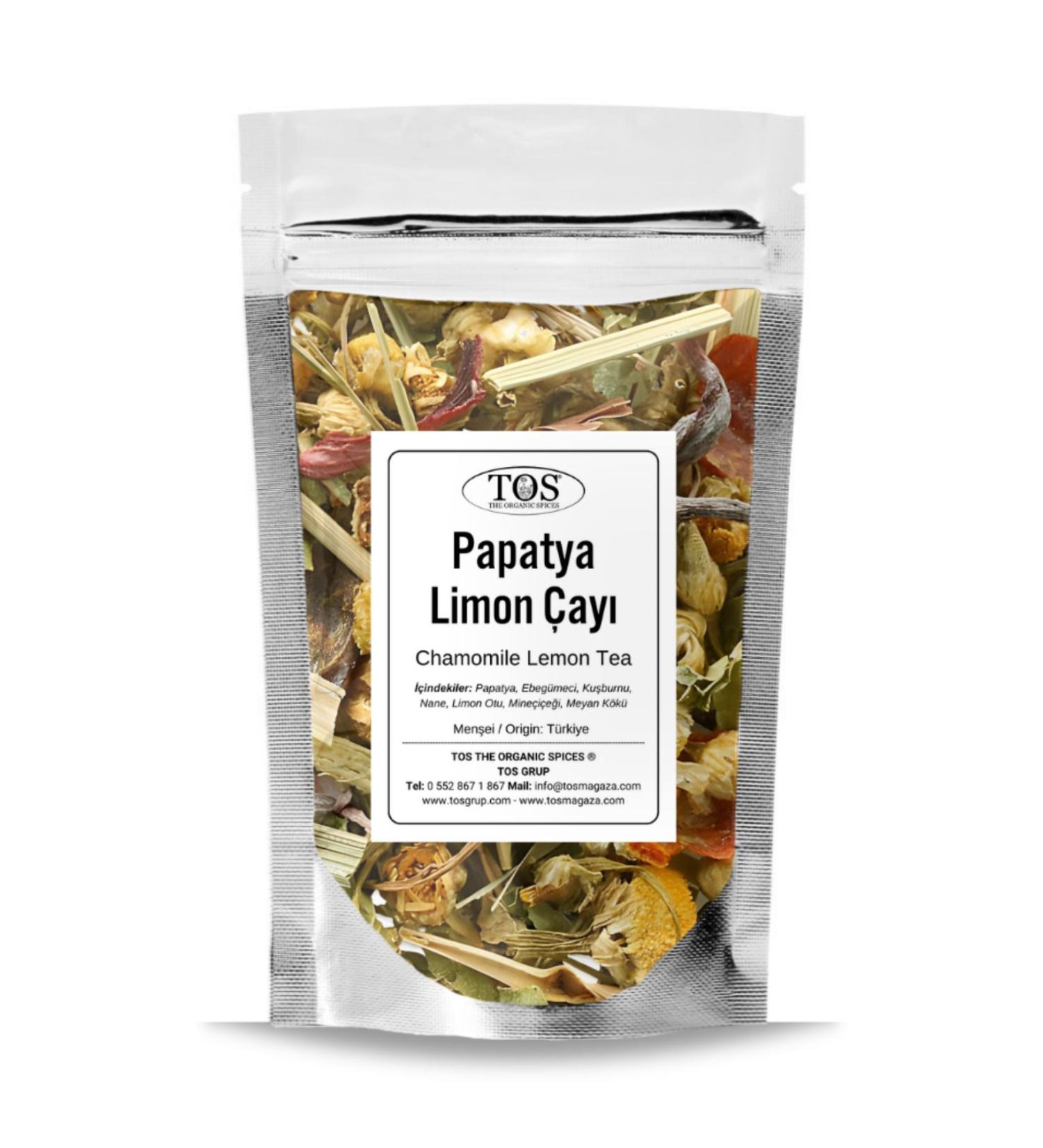 TOS The Organic Spices Chamomile Lemon Tea 100 gr (1st Quality) Chamomile Lemon Tea