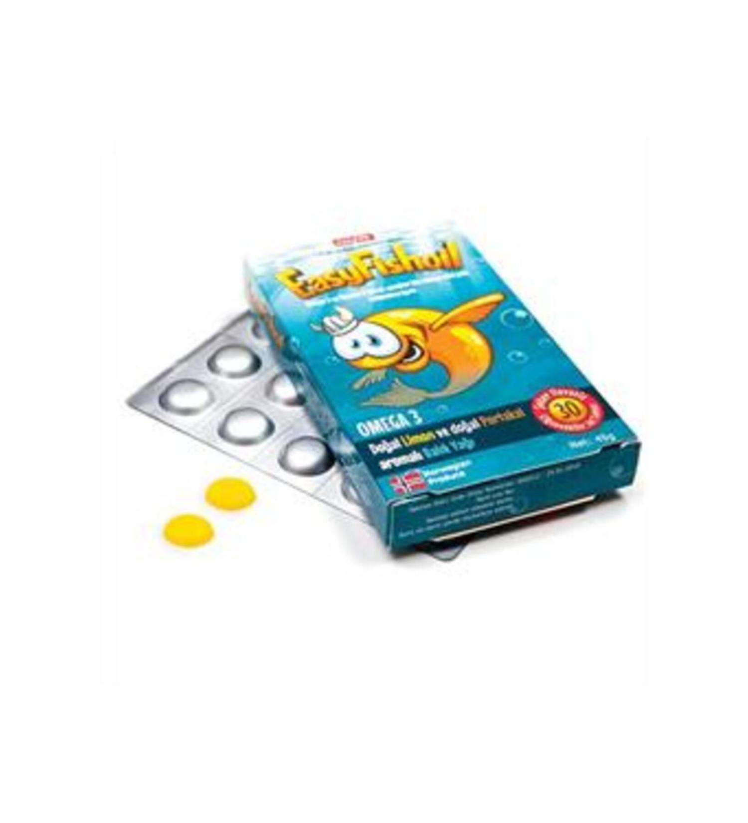 NOVAFACE STD EasyFishoil Omega 3 Lemon and Orange Flavored Chewable Fish Oil 30 Tablets (SINGLE)