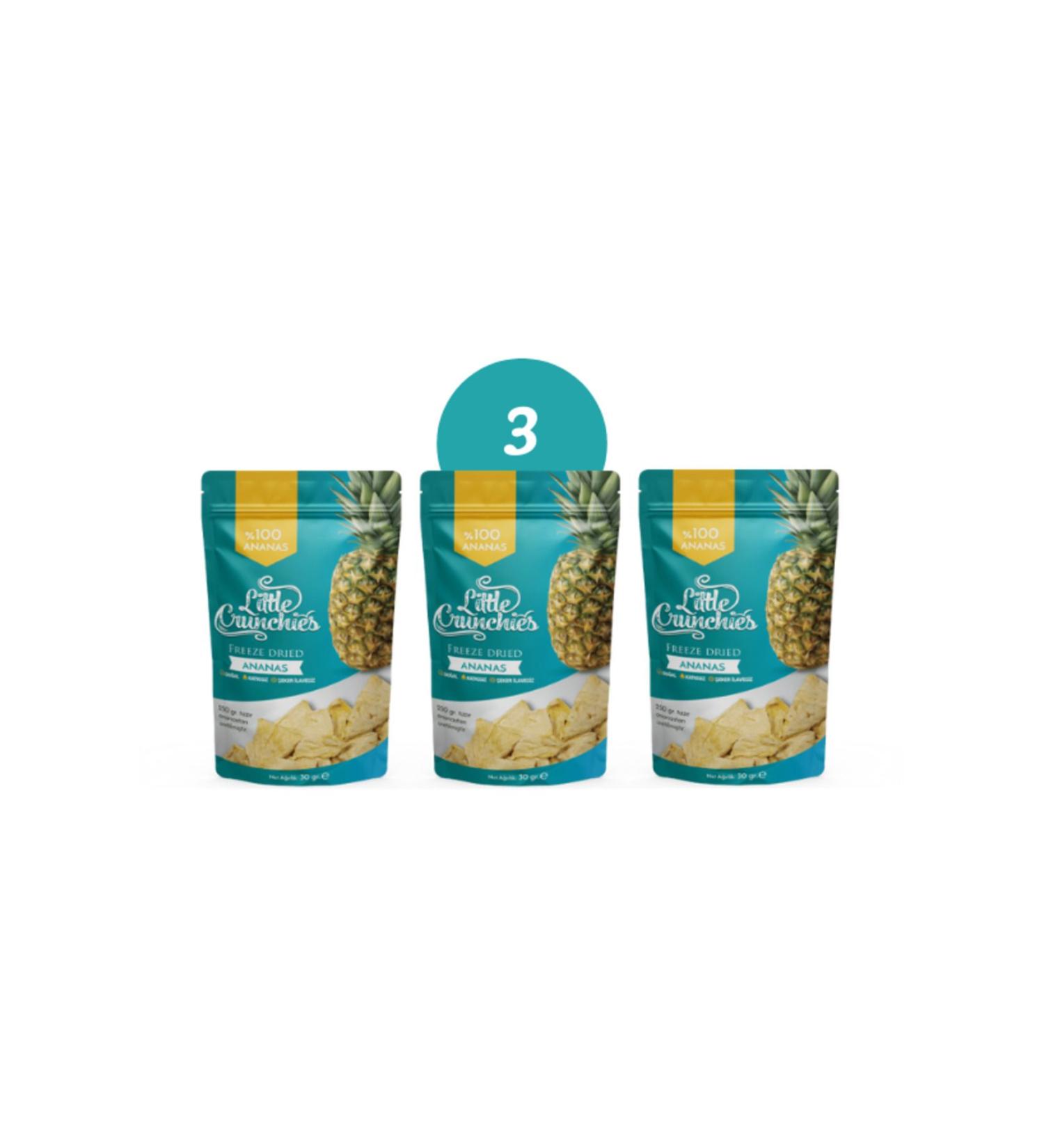 Little Crunchies Freeze Dried Pineapple 3 Pack - Freeze Dried - 3x30 Gr.