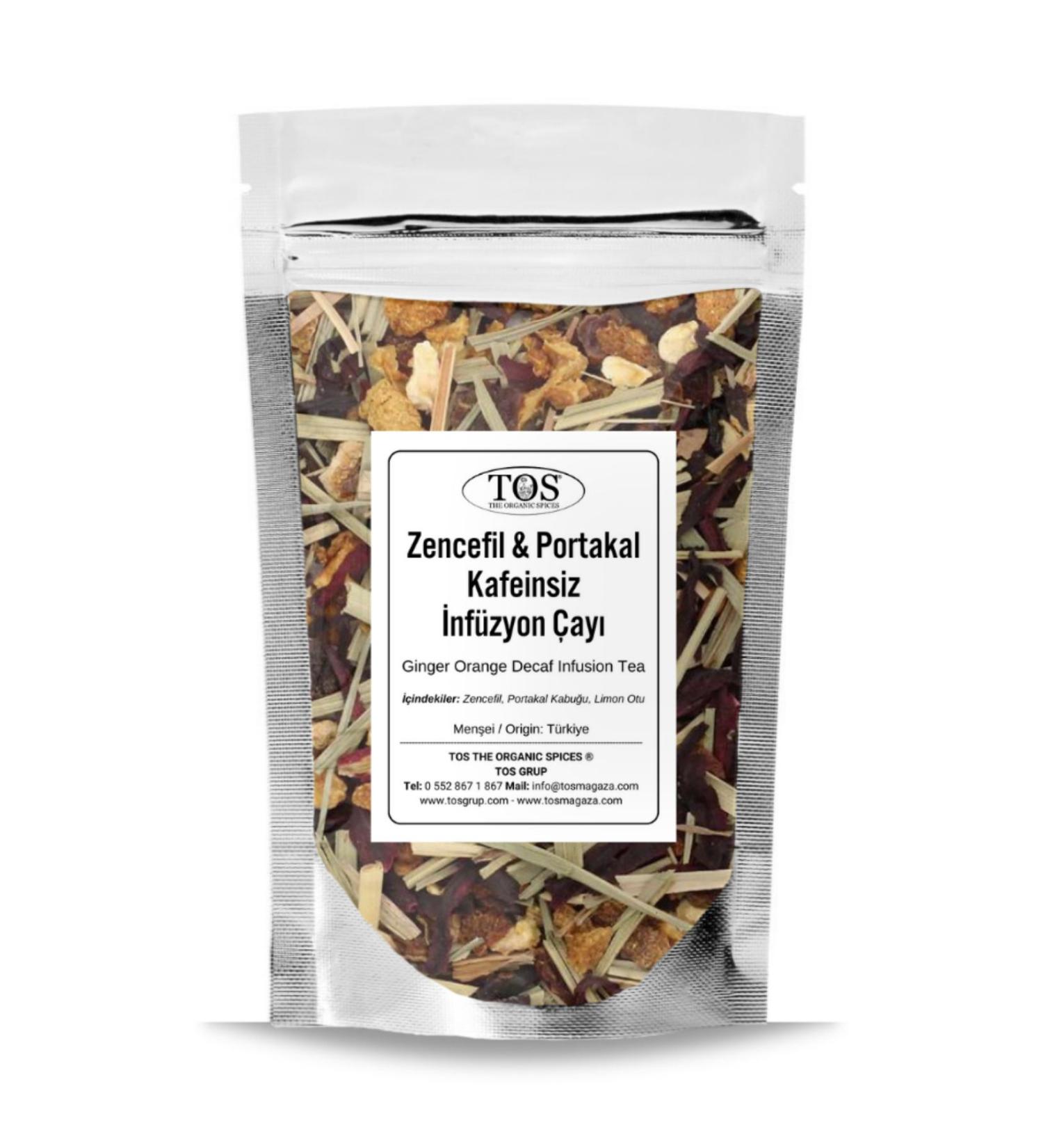 TOS The Organic Spices Ginger Orange Caffeine-Free Infusion Tea 250 gr (1st Quality) Ginger Orange Caffeine-Free Tea