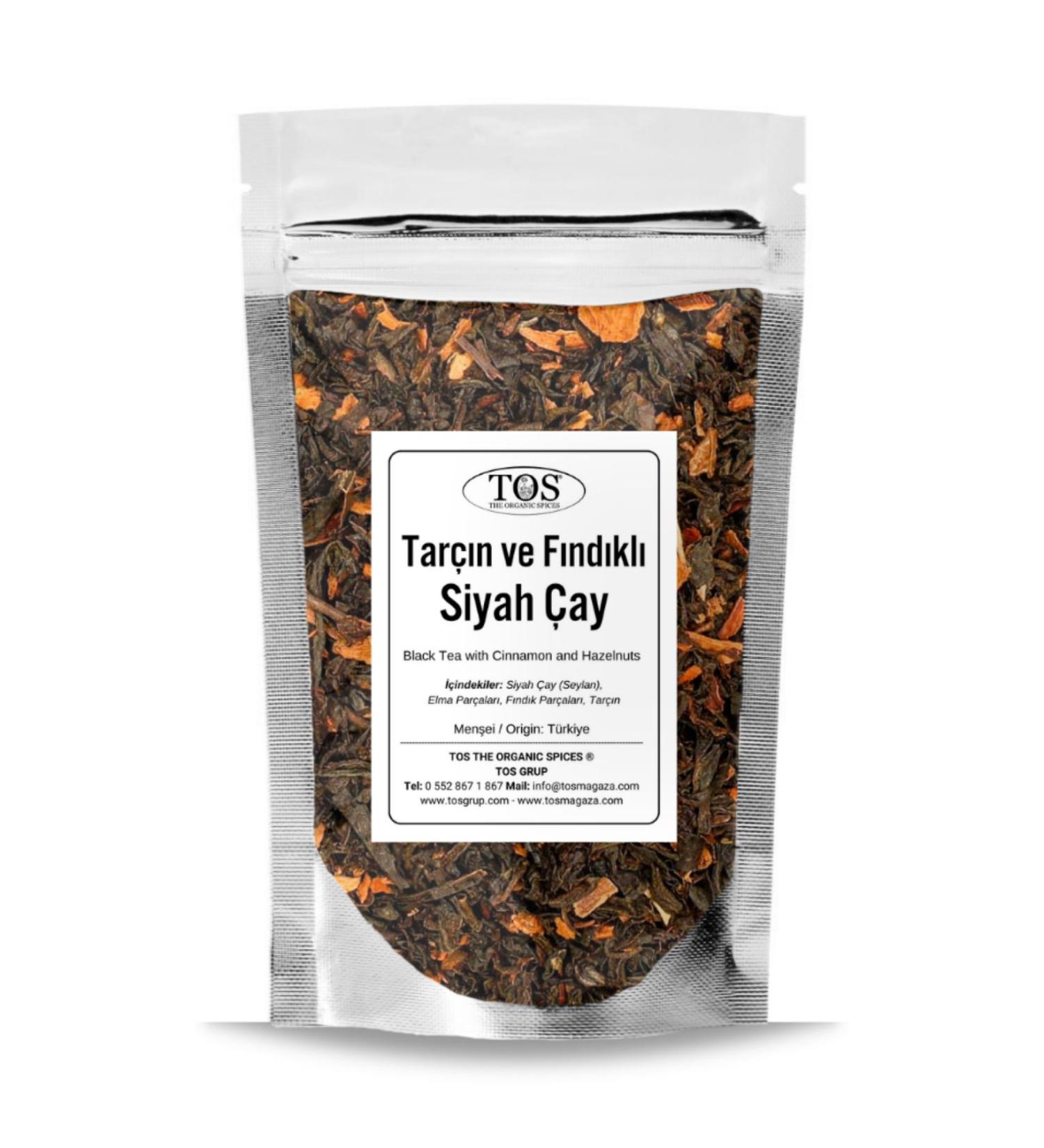 TOS The Organic Spices Cinnamon and Hazelnut Black Tea 100 gr (1st Quality) Cinnamon and Hazelnut Black Tea