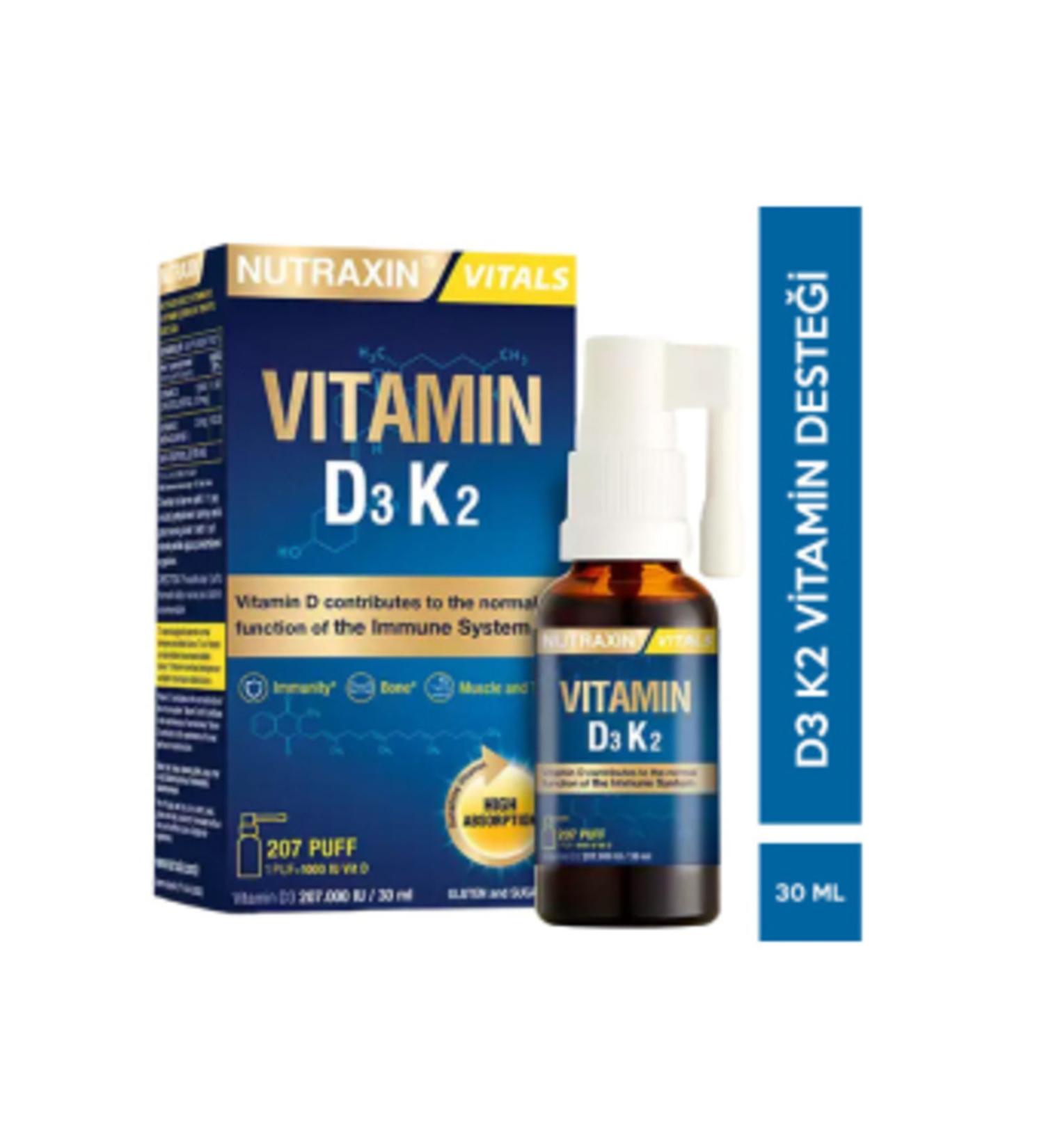 Nutraxin STD Nutraxin Vitamin D3K2 Spray 30 ML Vitamin D3 K2 (SINGLE)