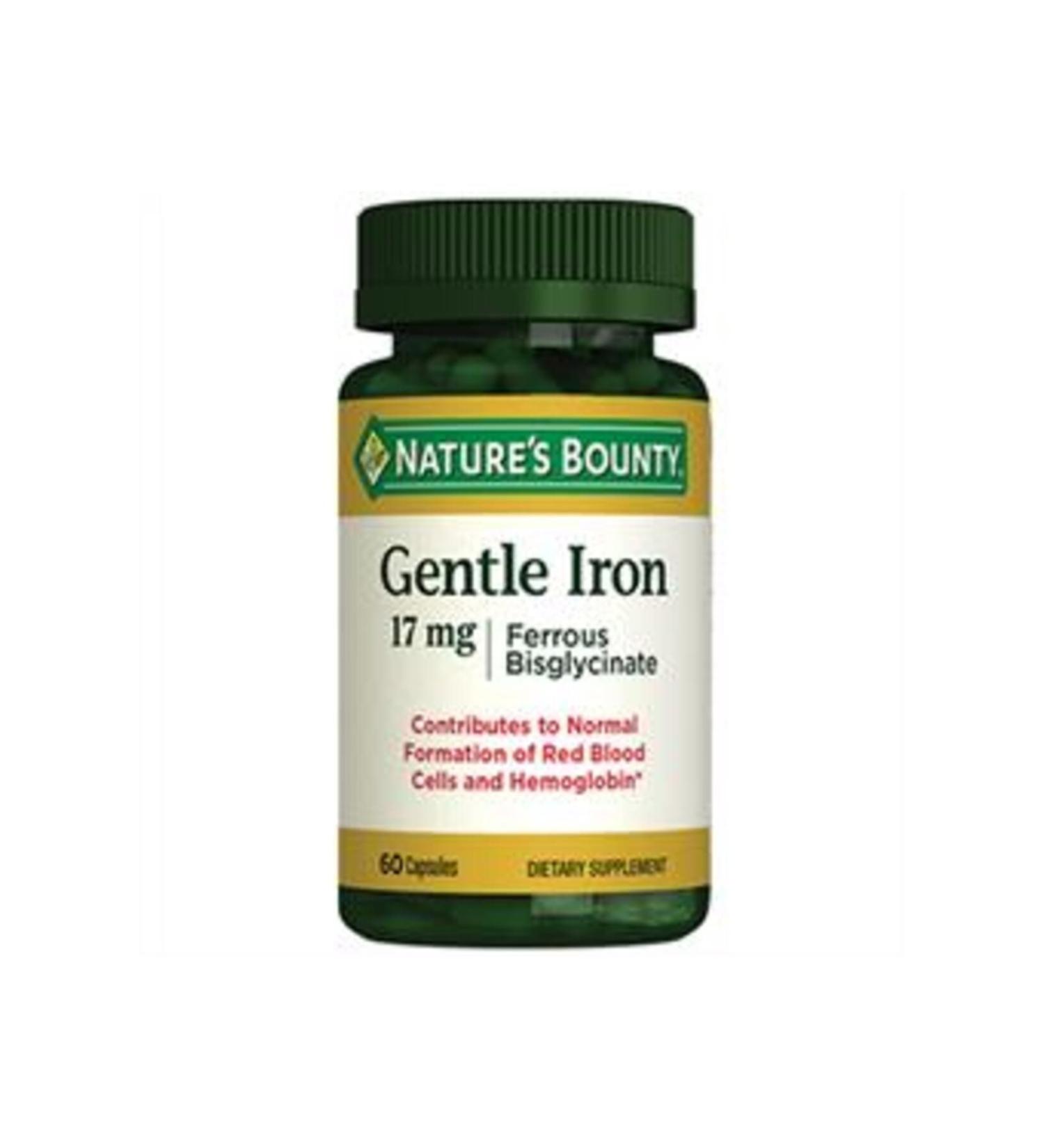 NOVAFACE STD Natures Bounty Gentle Iron Supplementary Food 17mg 60 Capsules (SINGLE)