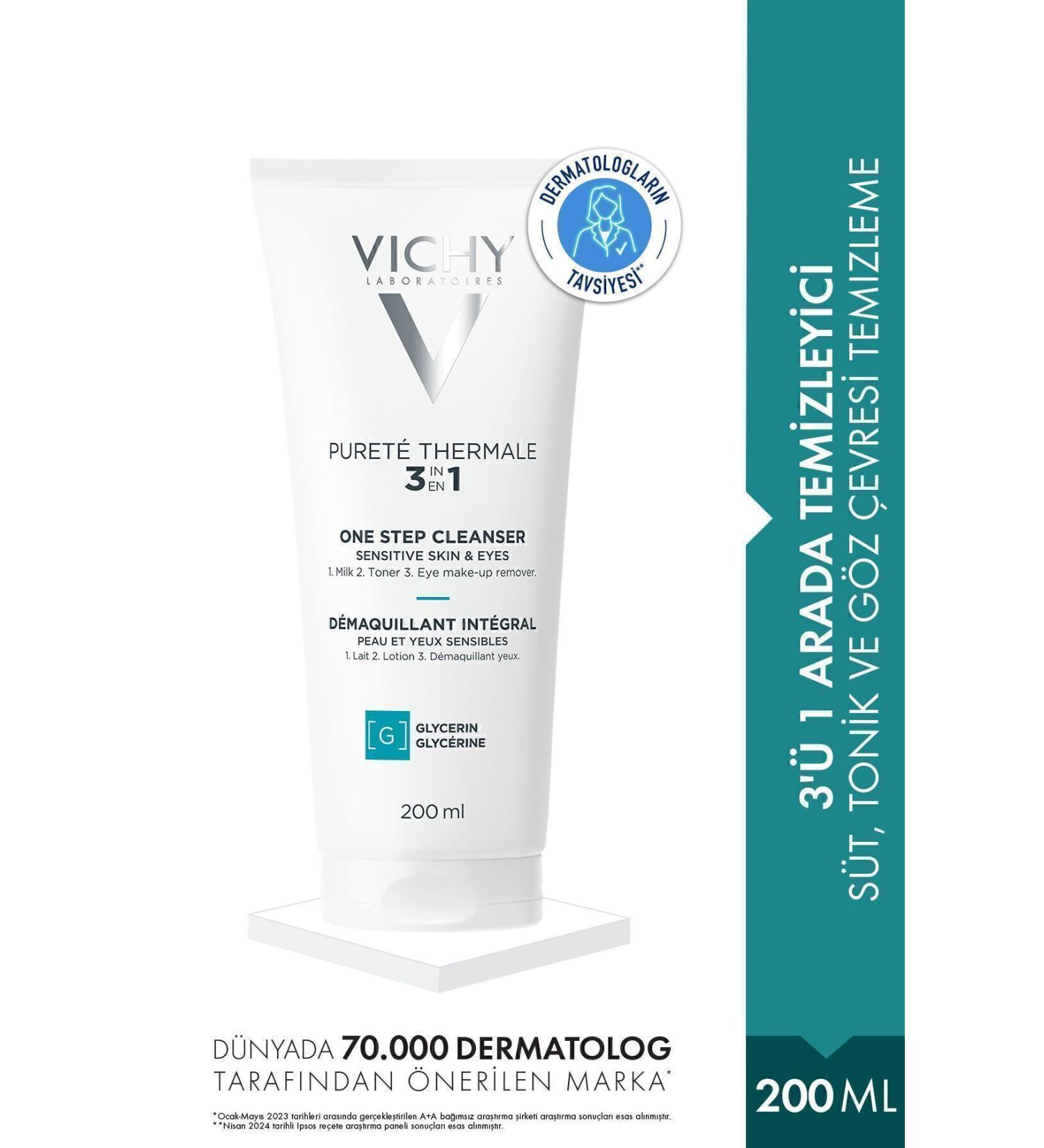 Vichy Milk Tonic and Eye Contour Cleanser 3 in 1 200ml Passi.2425 - Buy Online on GoSupps.com