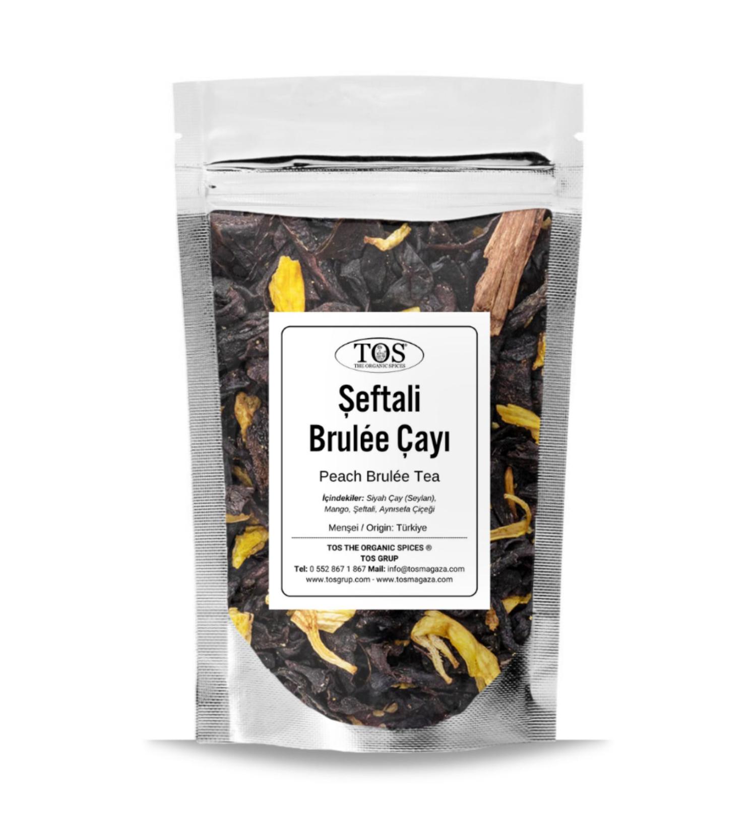 TOS The Organic Spices Peach Brul e Tea 250 gr (1st Quality) Peach Brul e Tea