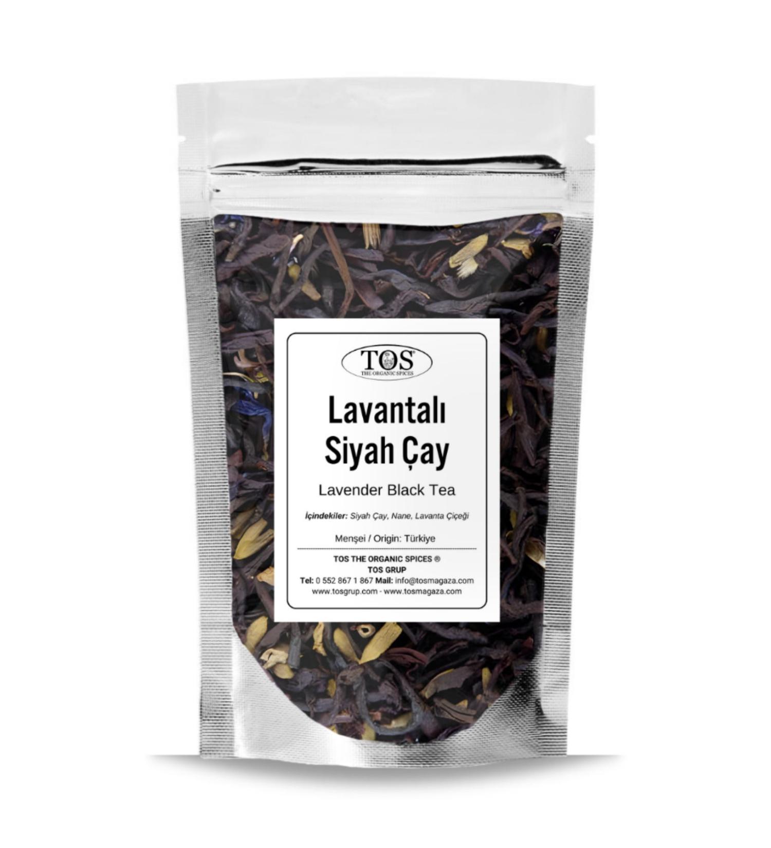 TOS The Organic Spices Lavender Black Tea 250 gr (1st Quality) Lavender Black Tea