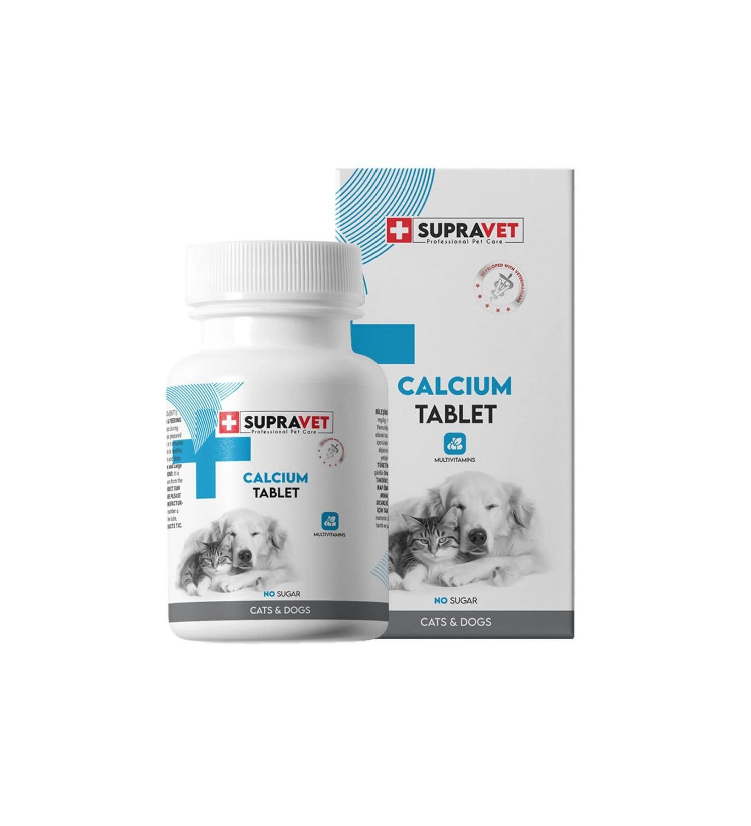 Supravet Calcium Calcium Tablets for Cats and Dogs 75 Pieces